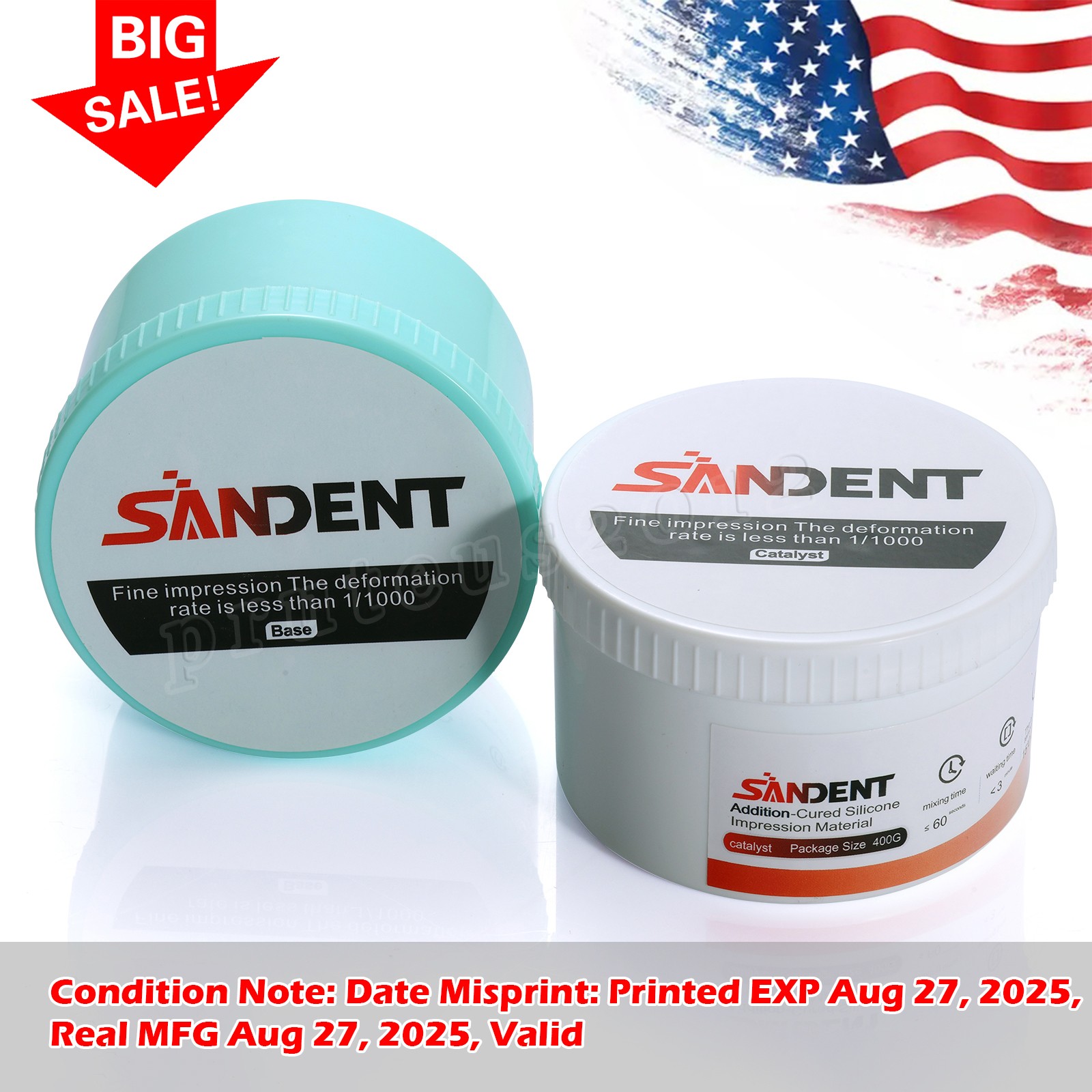 Dental Putty PVS VPS Impression Material Base Normal Set 2 x 400g