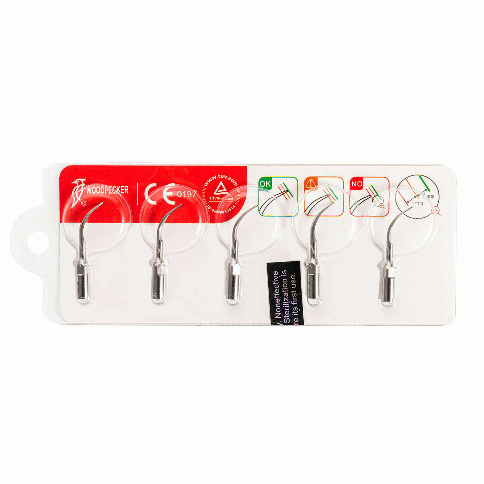 5PCS Original Woodpecker/DTE UDS-P/E Ultrasonic Scaler Tips Set Scaling Perio