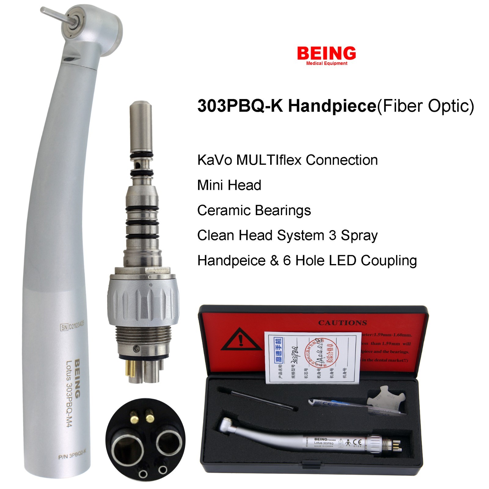 COXO Dental Small Mini Head High Speed Handpiece Fiber Optic For KaVo MULTIflex