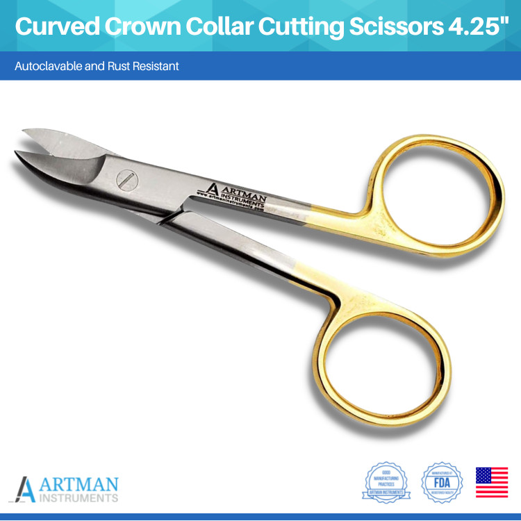 Curved Crown Collar Cutting Scissors 4.25″ ARTMAN