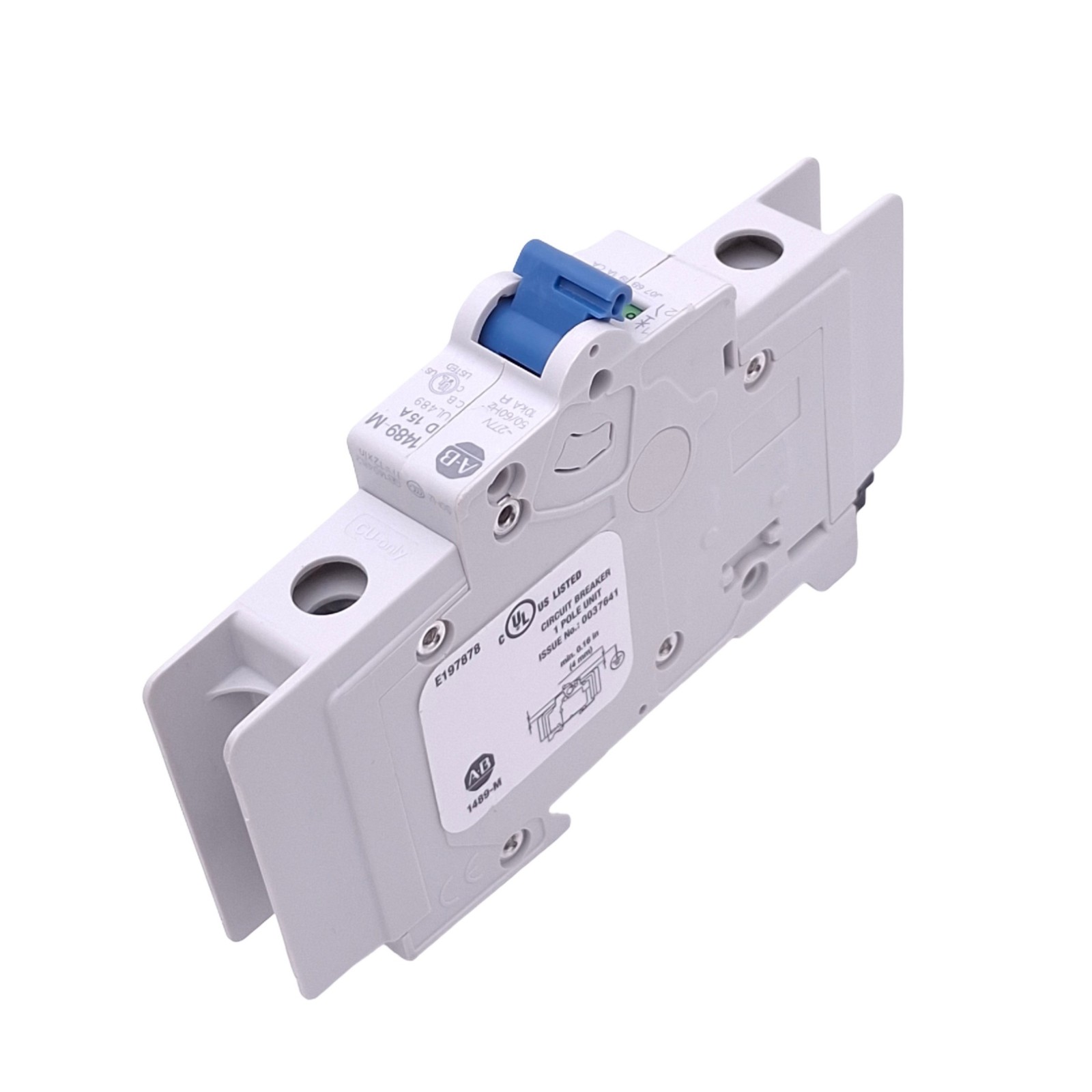 Allen Bradley 1489-M1D150 Circuit Breaker, 1-Pole 15A, 277VAC Max, DIN Rail