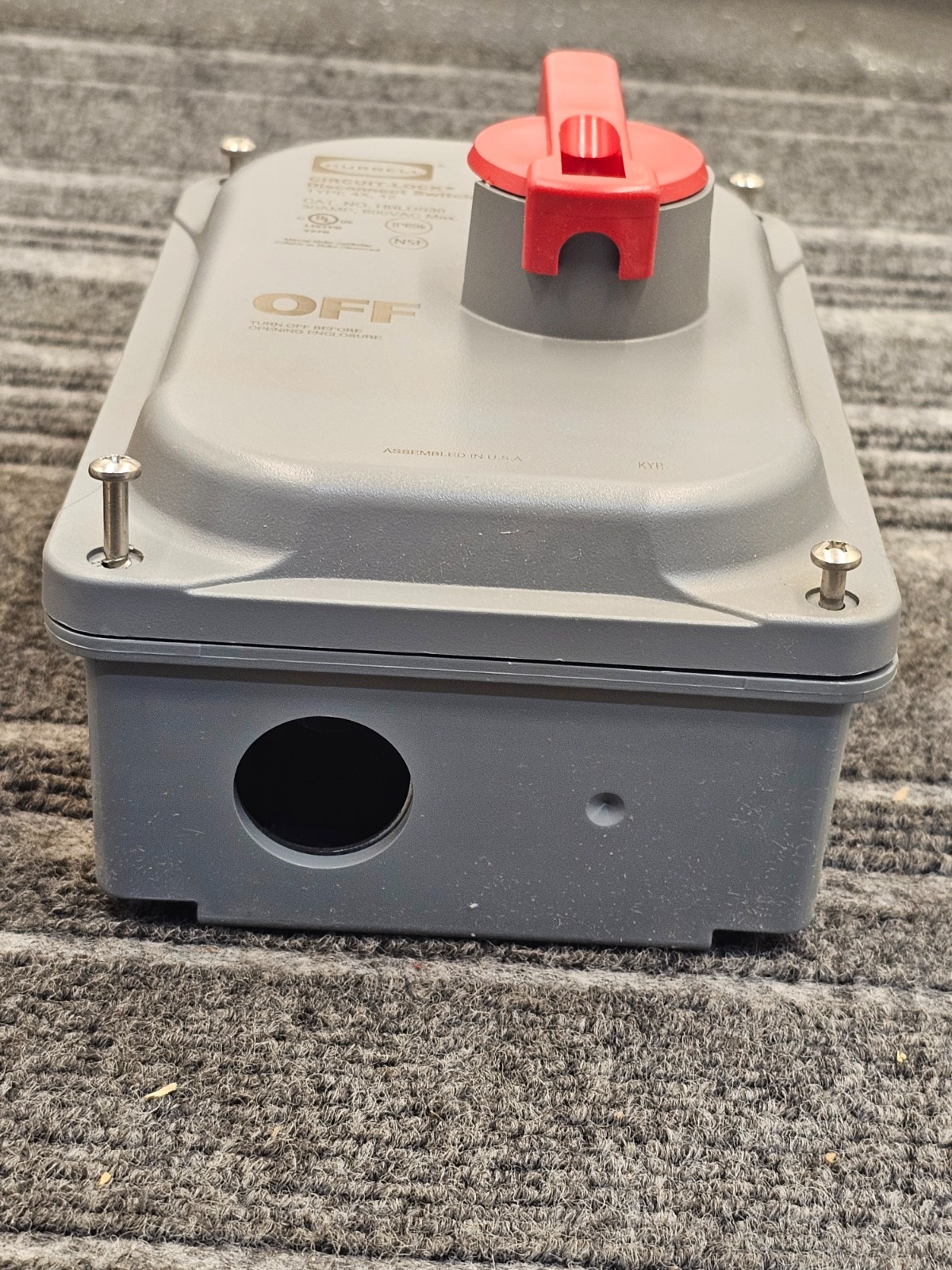 HUBBELL HBLDS30 CIRCUIT-LOCK Disconnect Switch Type 4X 30Amp 600VAC Max