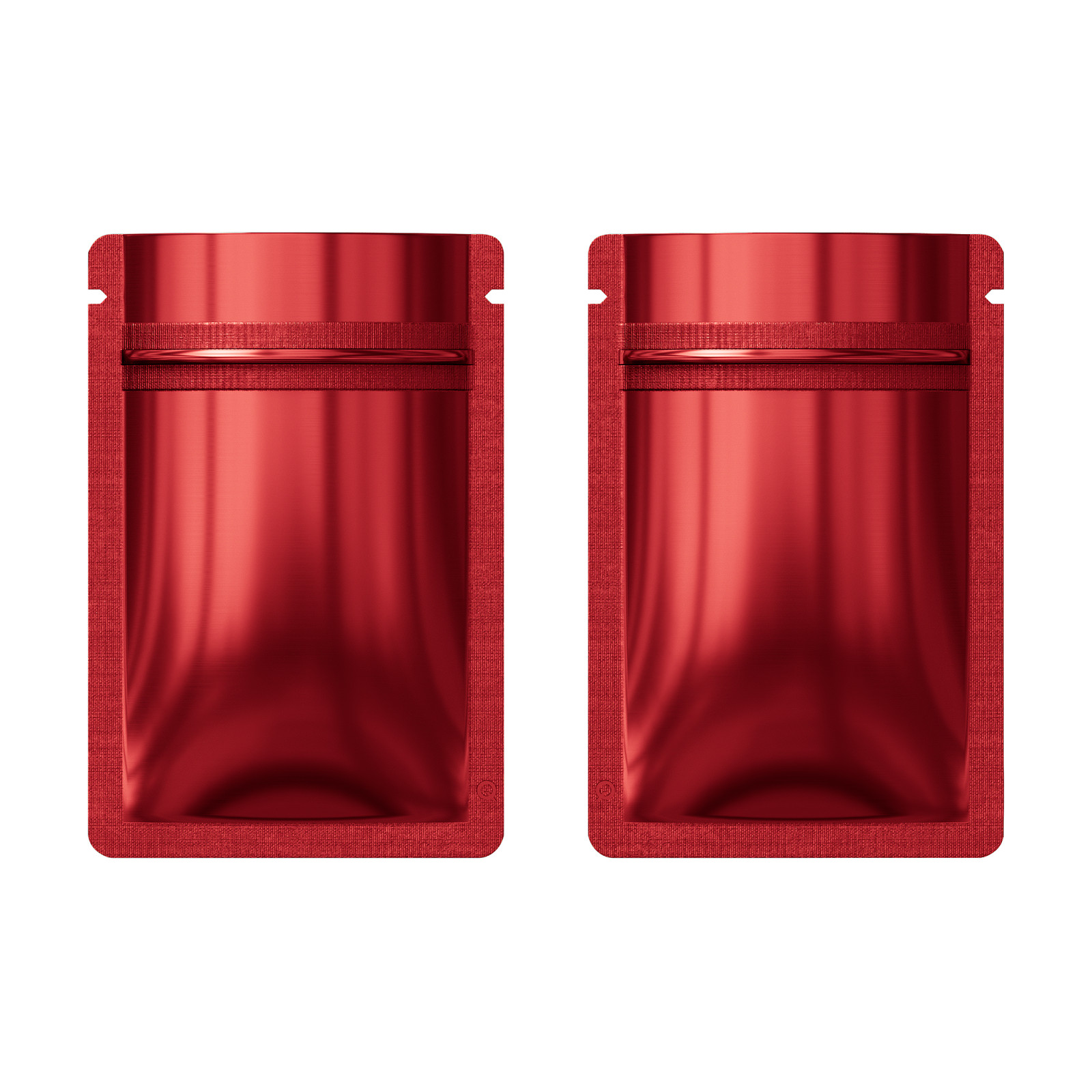 100/200/500 Glossy Red Mylar Foil Smell Proof Resealable Zip Seal Lock Bags