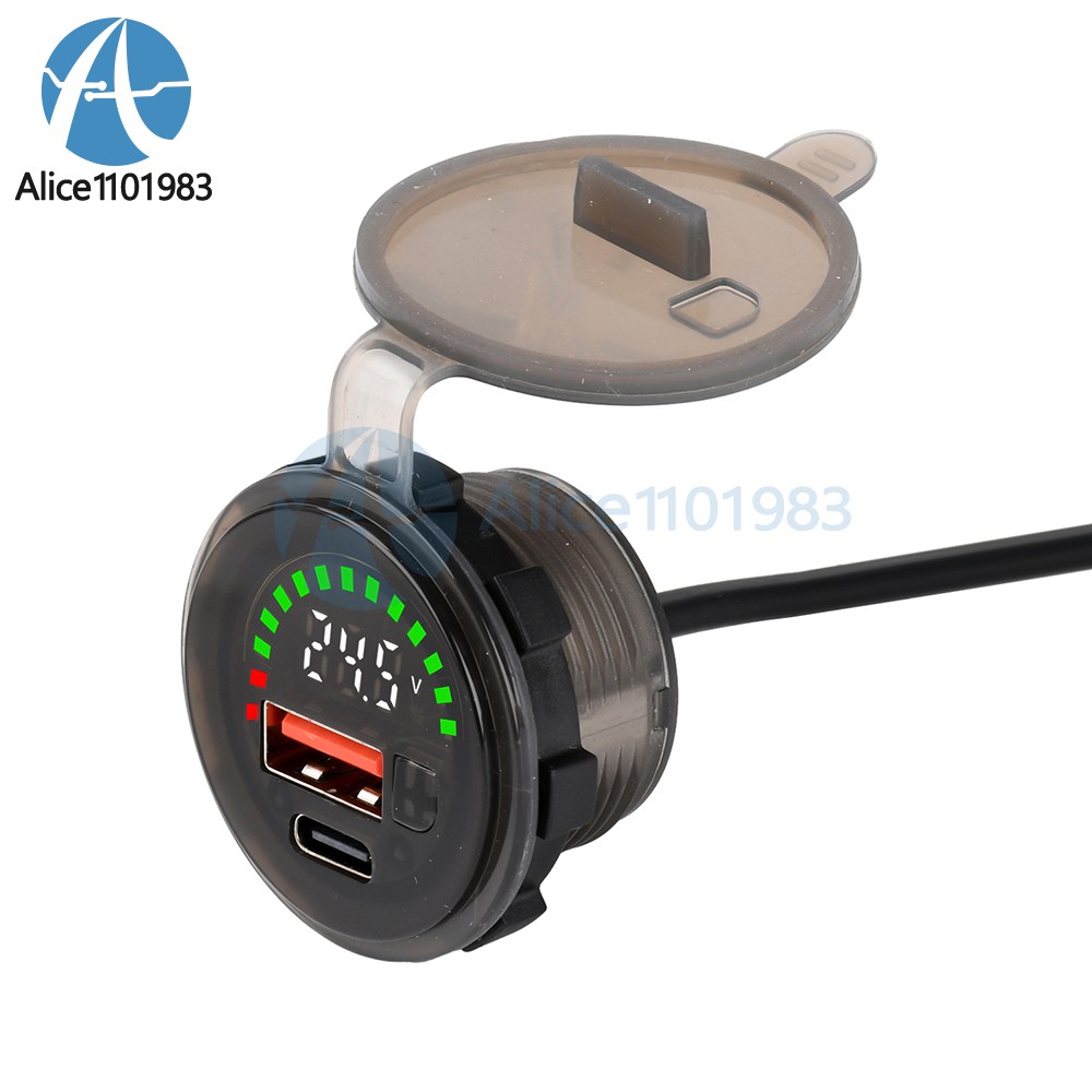 DC 7-30V Waterproof Digital Voltage Battery Capacity Level Indicator Voltmeter