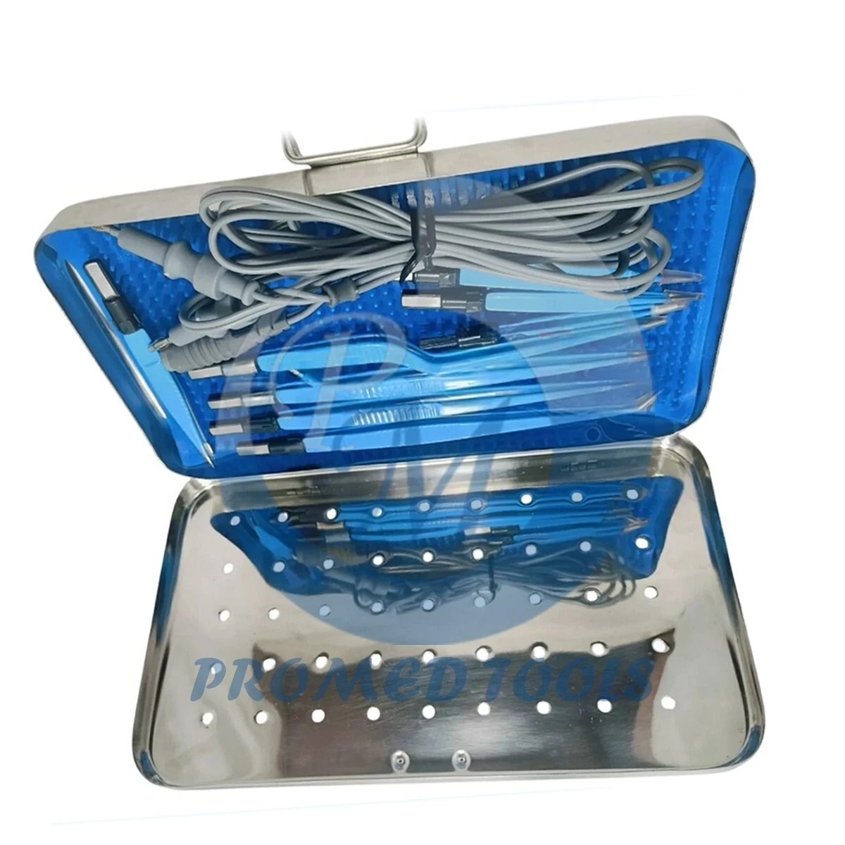 9 Pcs Set Electro European Bipolar Forceps + Cable Reusable With Stainless Box