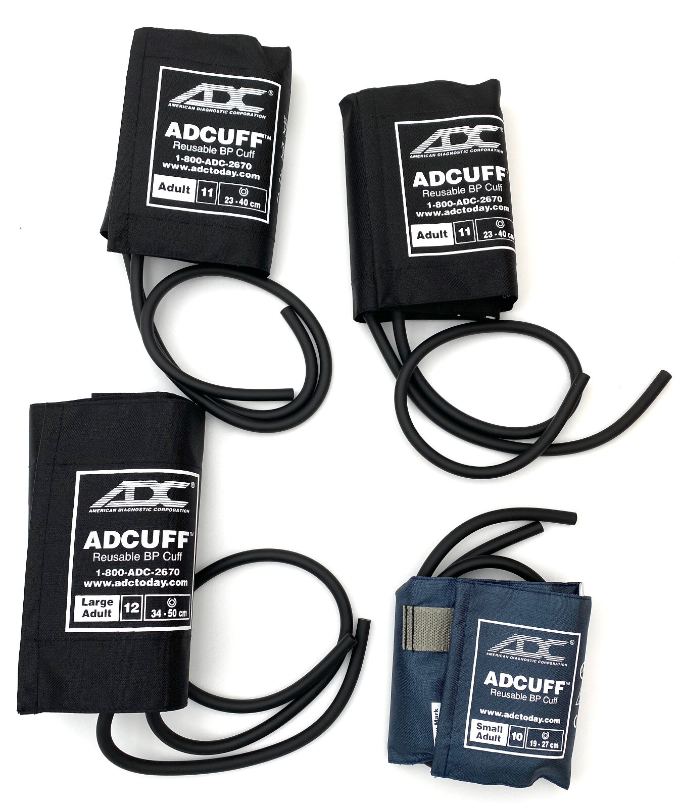 ADC Cuff & 2 Tube Bladder Lot Small Adult, Adult, Large Adult – 845-11ABK, 12XBK