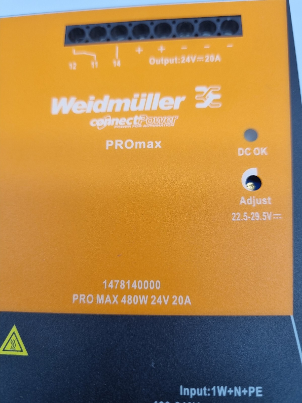 Weidmuller PRO MAX 480W 24V 20A Order No. 1478140000 Power Supply FREE FAST SHIP