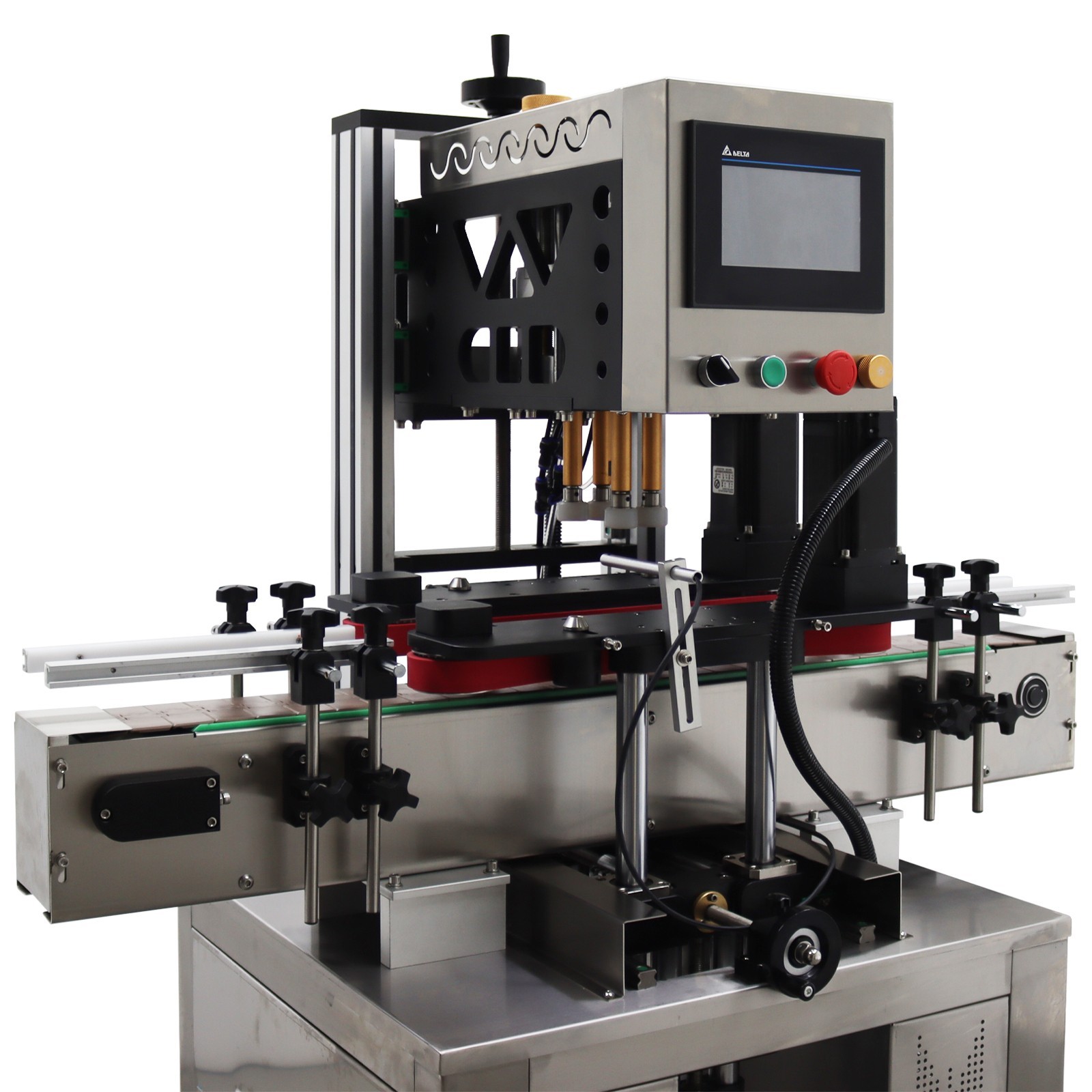 Automatic Conveyor Capping Machine for Assembly Line 0.78-4.72in Bottle Dia.