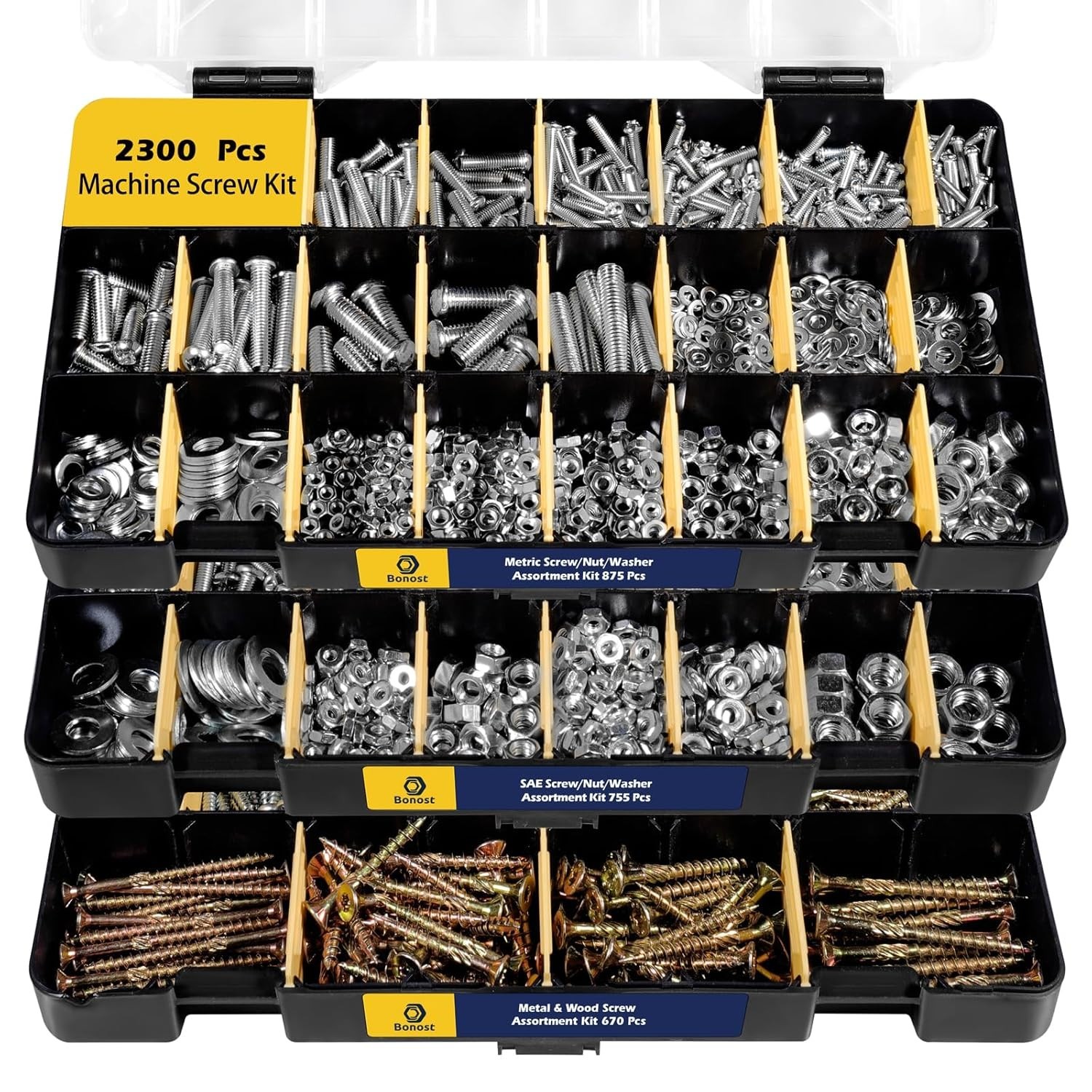 2300-Piece Nuts, Bolts, Washers Set – High-Quality Material