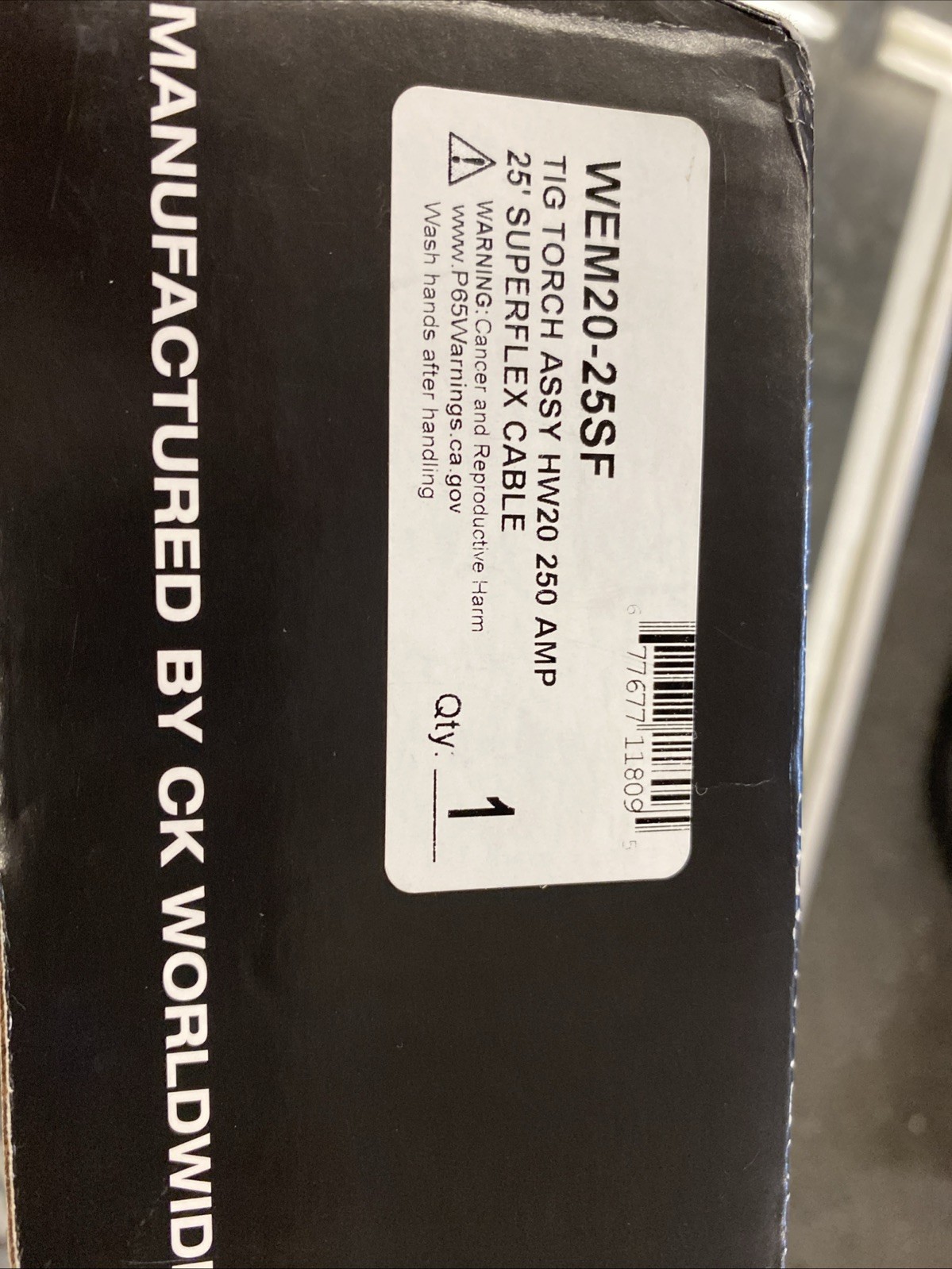 Weldmark Tig Torch WEM17FV-25R 25′ 150 Amp CK Worldwide USA New