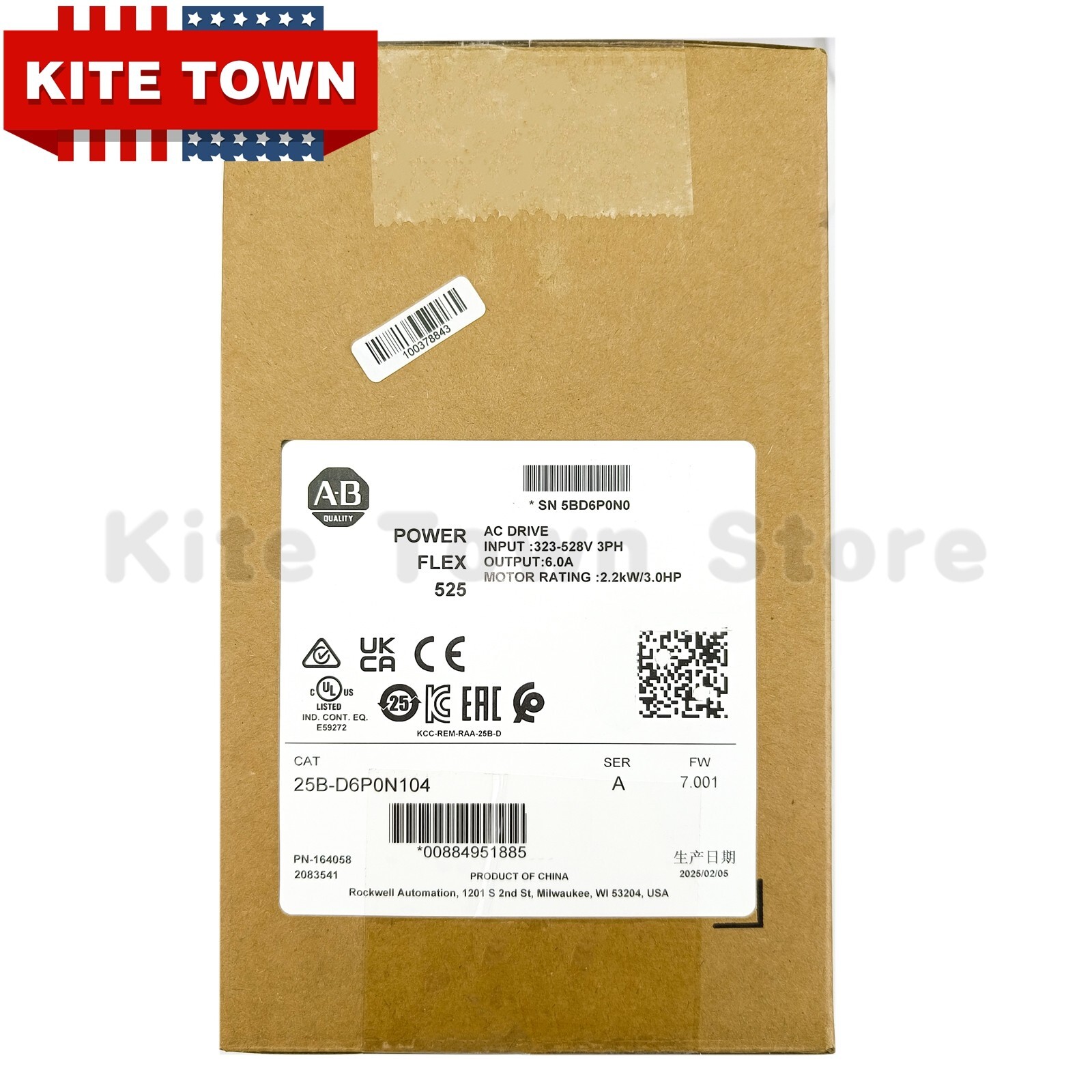2023 New Factory Sealed Allen-Bradley 25B-D6P0N104 525 2.2kW 3Hp AC Drive