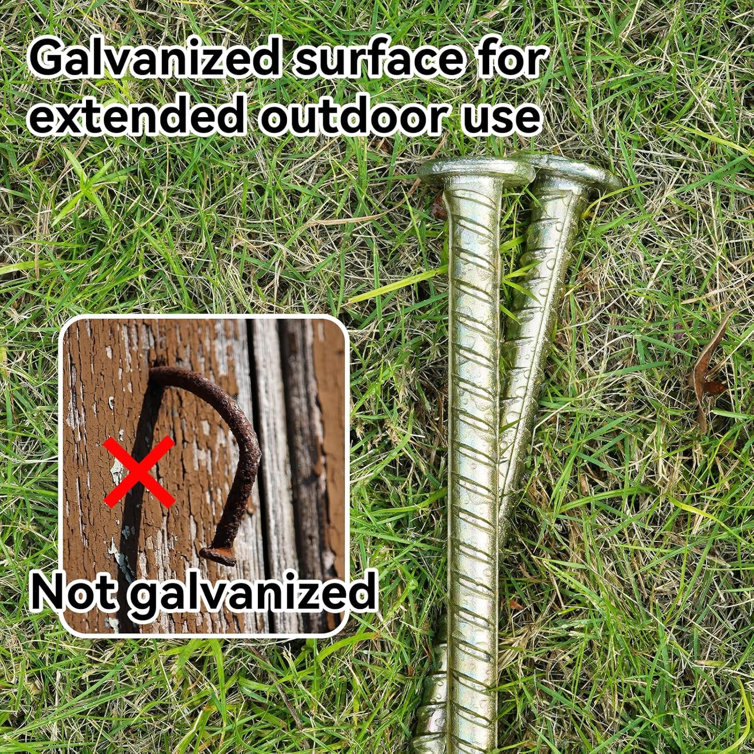 23-Inch Long Rebar Stakes – 1/2 Inch Diameter Heavy Duty Galvanized Steel Ground
