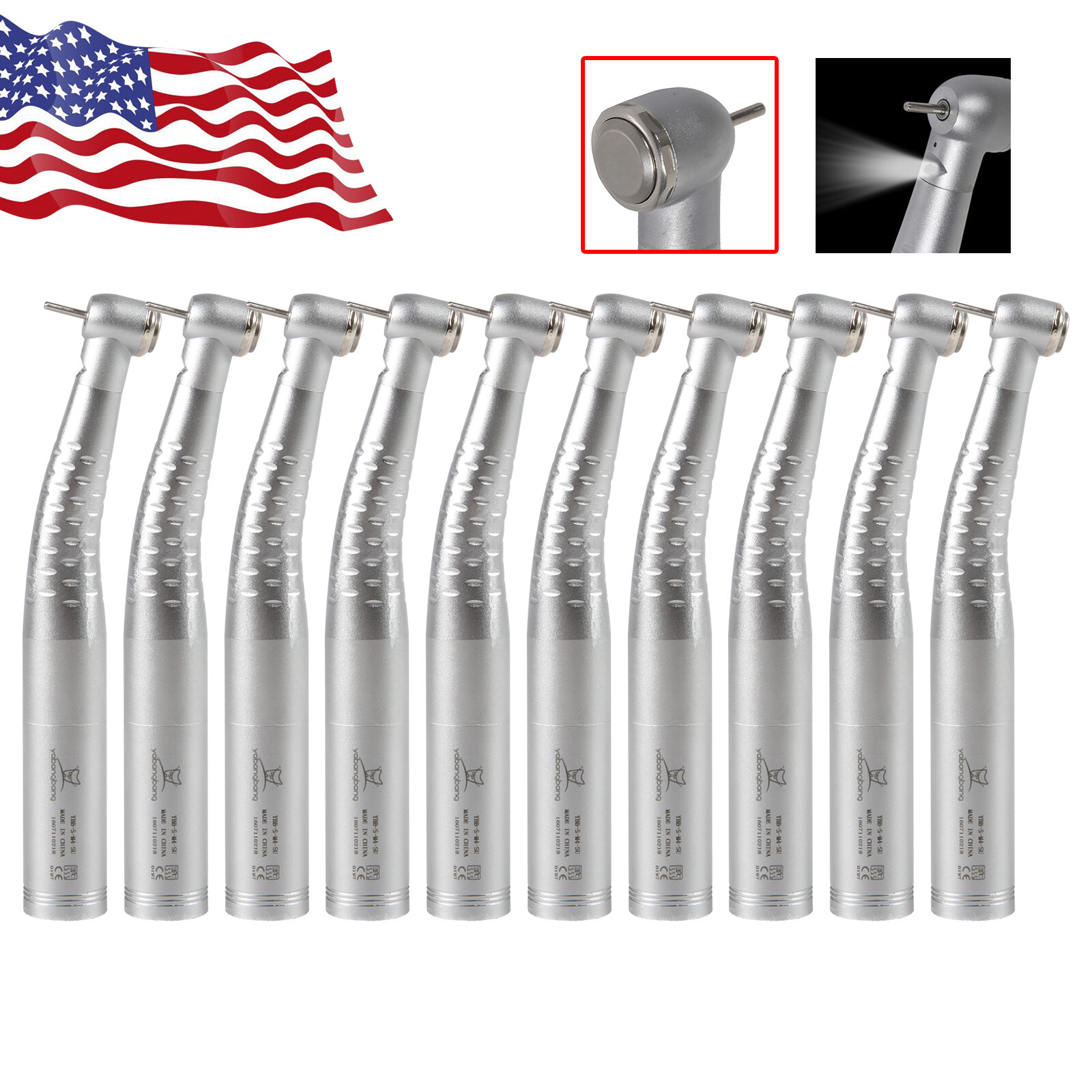 Dental Fiber Optic LED Handpiece Fast High Speed /LED Coupler 4/6Hole Fit KAVO