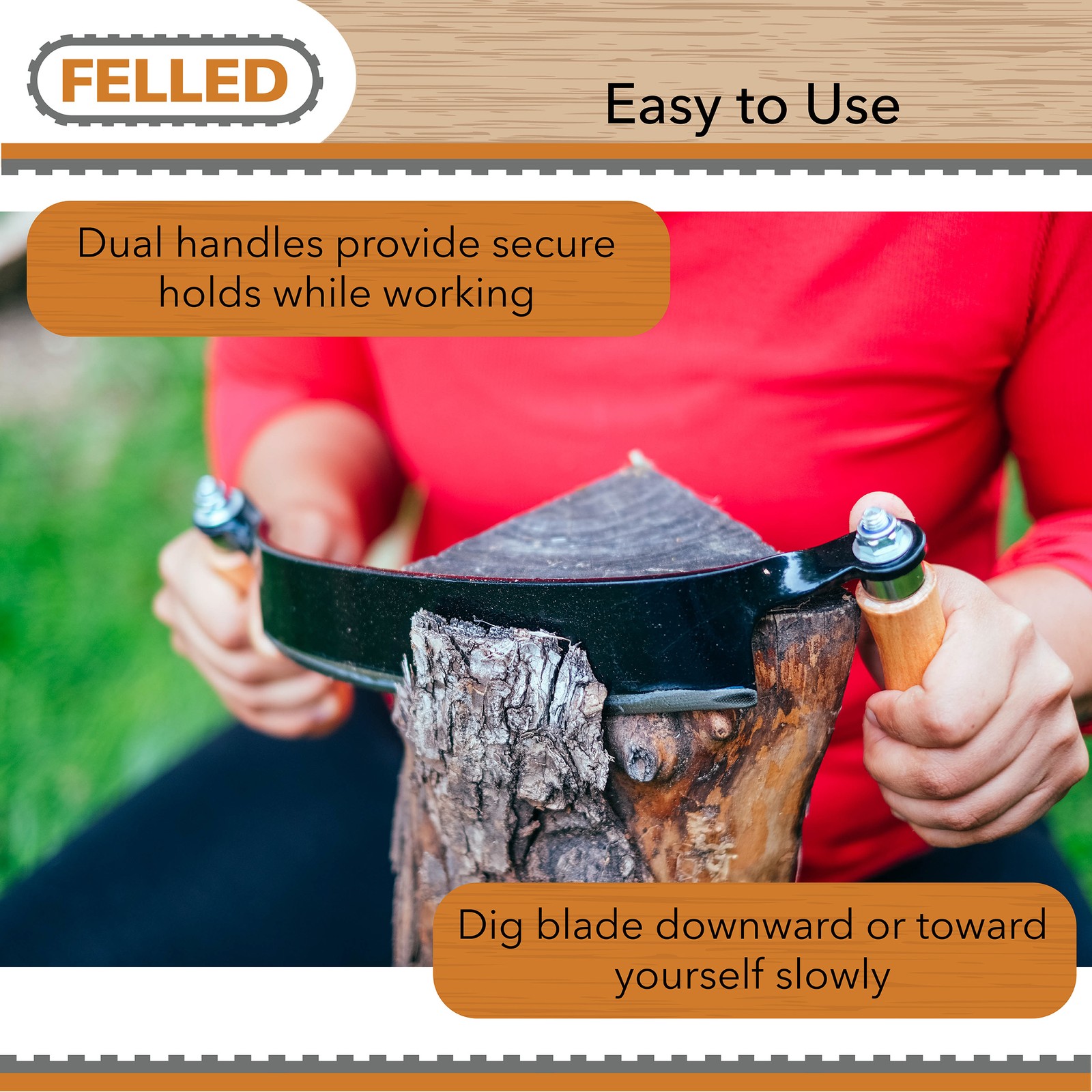 Felled | Draw Shave Knife – 8 IN Curved Draw Knife Curved Woodworking Tool
