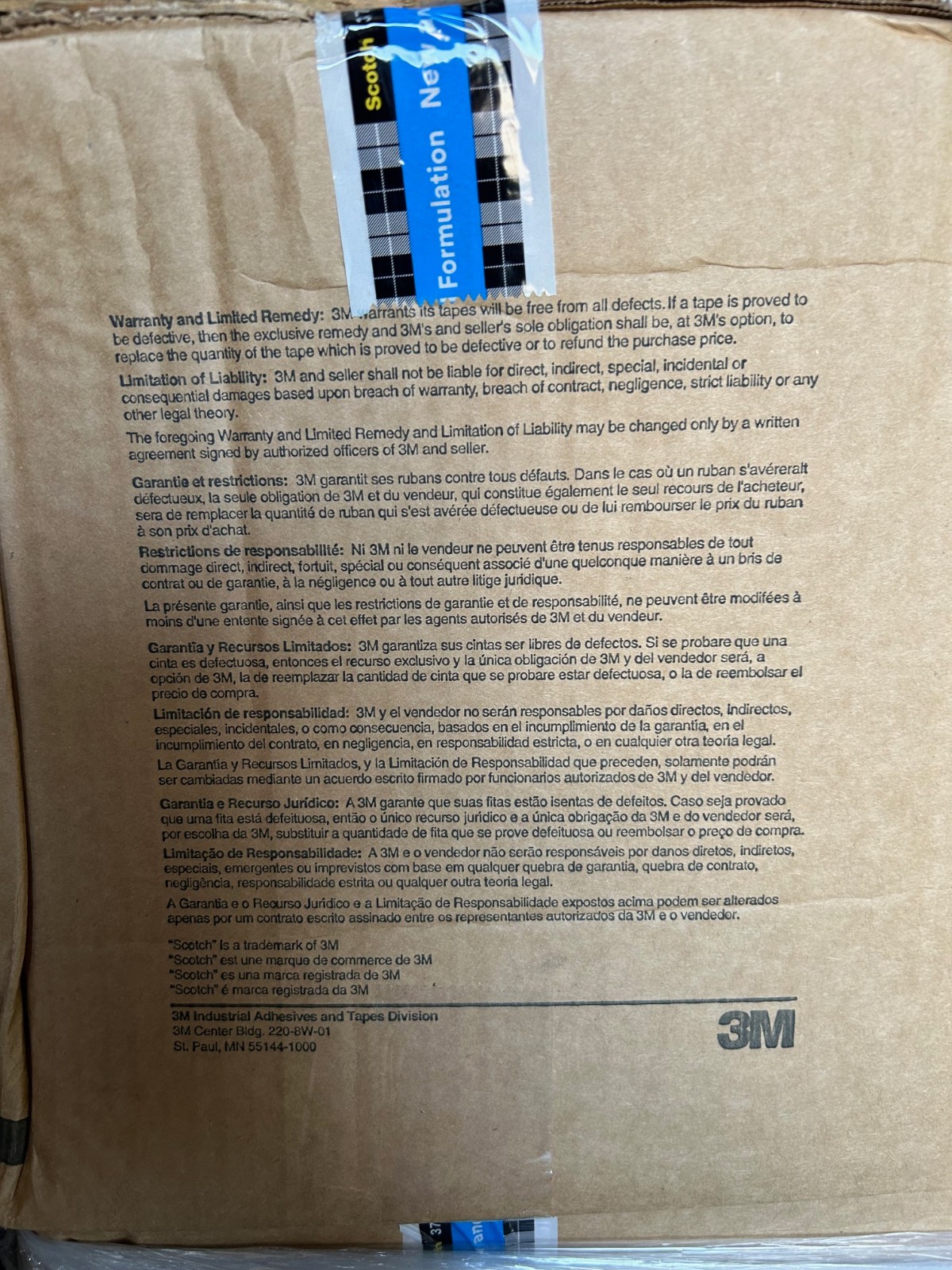 6 rolls 3M Scotch Clear Tape High Tack Box Sealing 371 6 x 48mm (2″) x 999yds