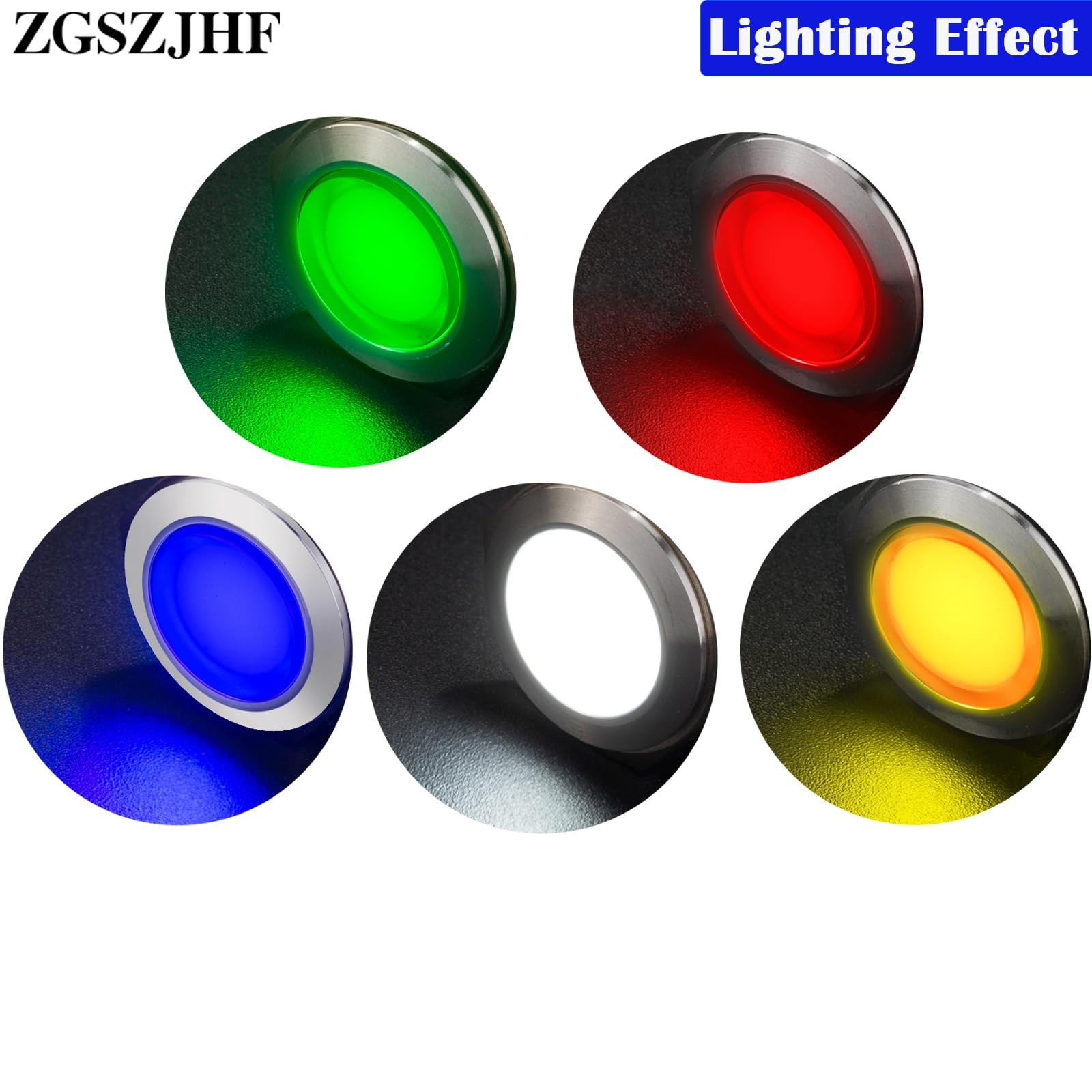16mm 5/8in Indicator Light Stainless Steel 304 12V-24V 12-24 V AC/DC, Red