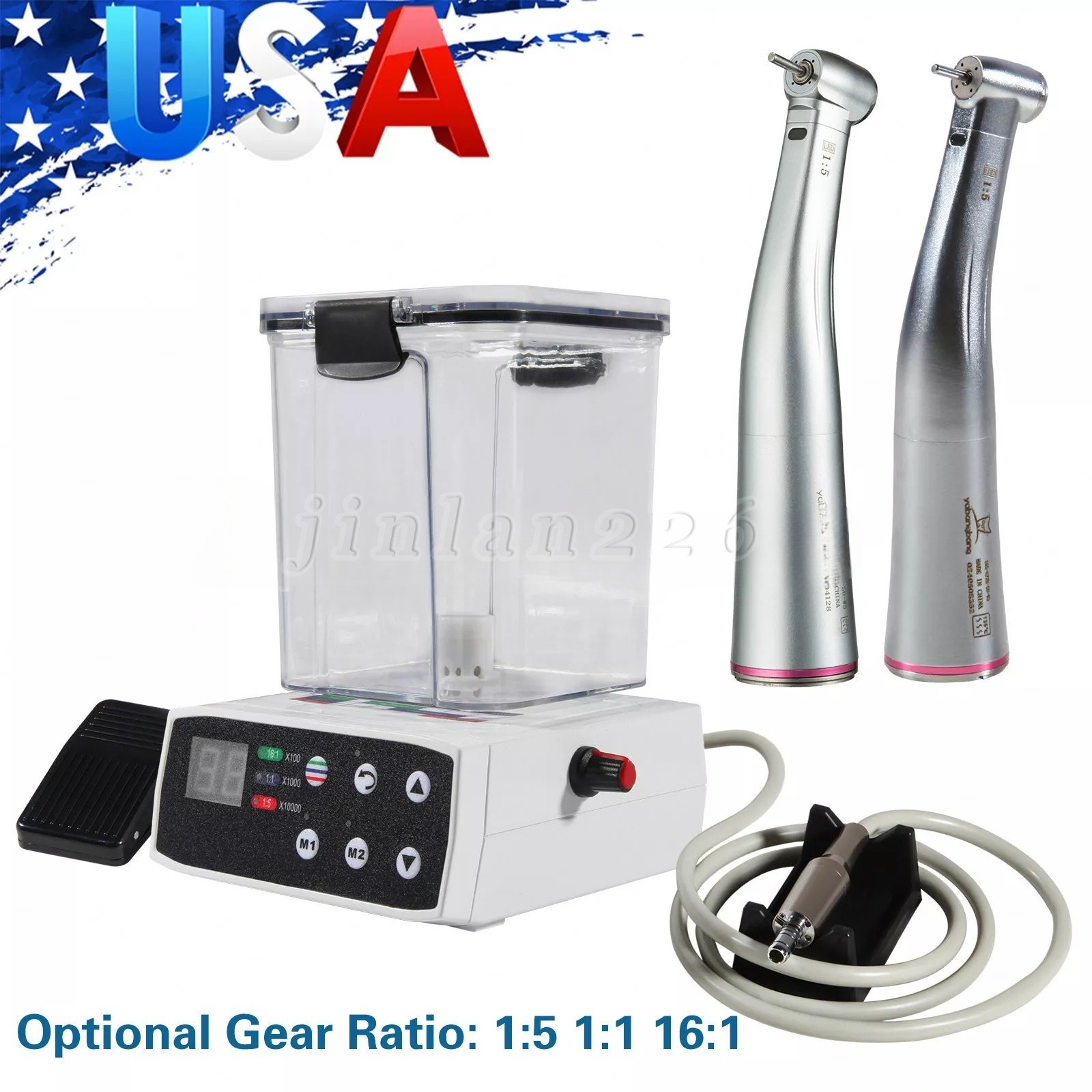 NSK Ti-MAX X95L Type Dental 1:5 Fiber Optic Contra Angle Handpiece LED Turbine