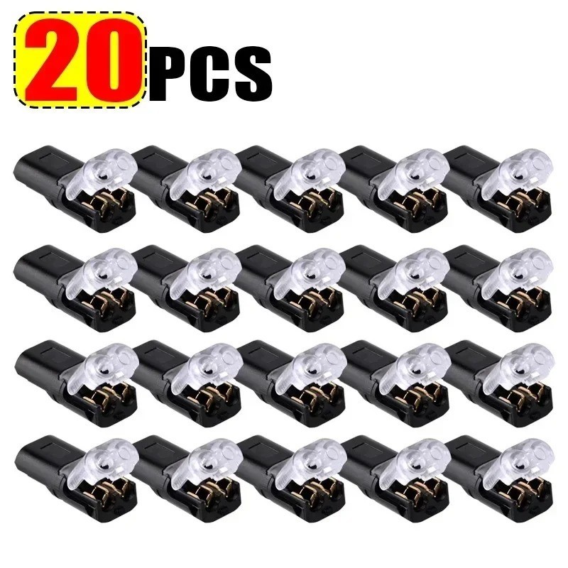 100pcs Double-Wire Plug-in Connector, Cable Clamp with Locking Buckle, AWG 18-22