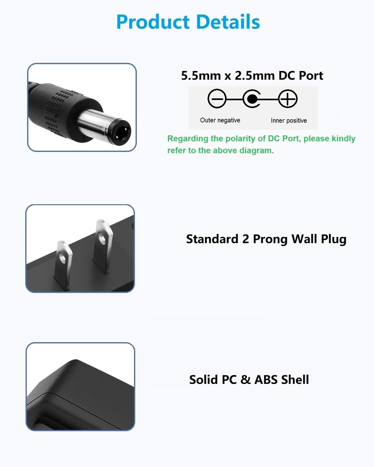 9V DC Power Supply 1A AC Adapter, 100-240V 50/60Hz to 9 Volts 1Amp black
