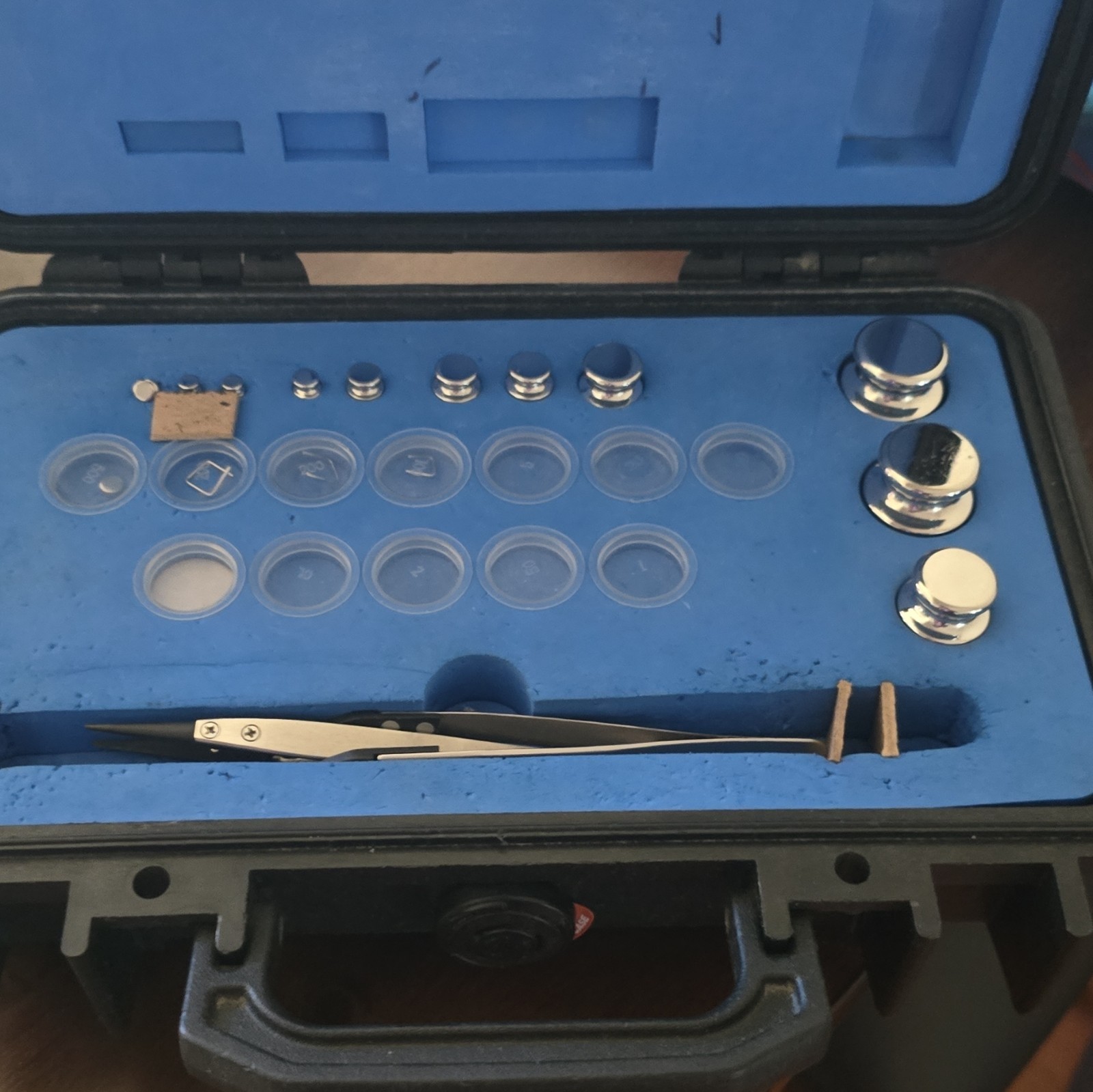 E2 Calibration Weight Set w/ Hard Case and Tweezers/Forceps, Physical Lab