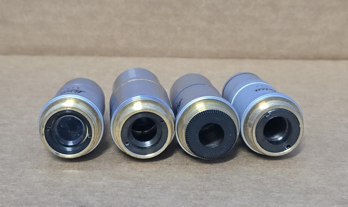 LEICA ATC 2000 MICROSCOPE OBJECTIVES 4 X/ 10X/ 40X/100X/ (INV02 BINX001C)