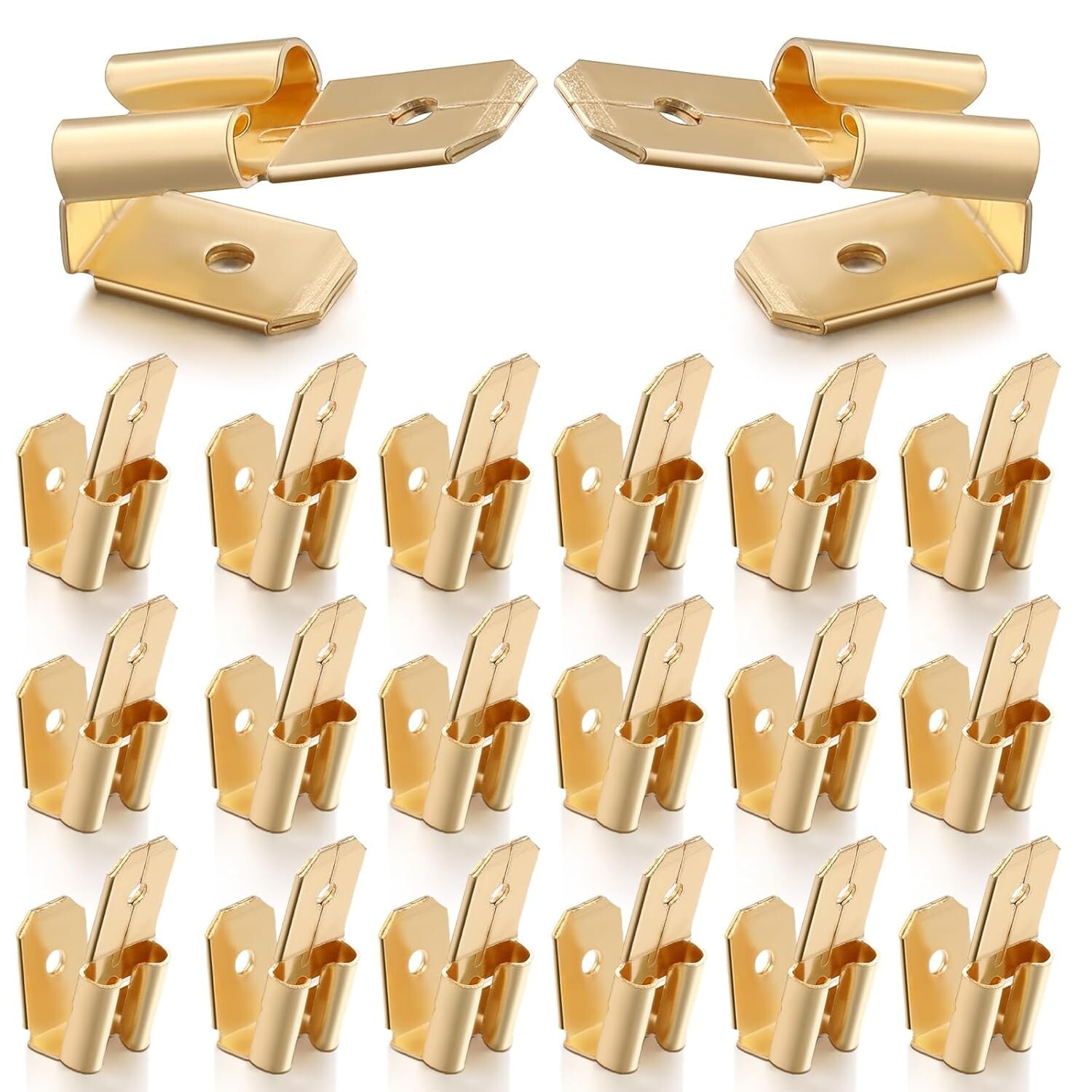10 or 25 Piggyback Spade Connectors3 Way Adapter Dual Male to Single Female Bras