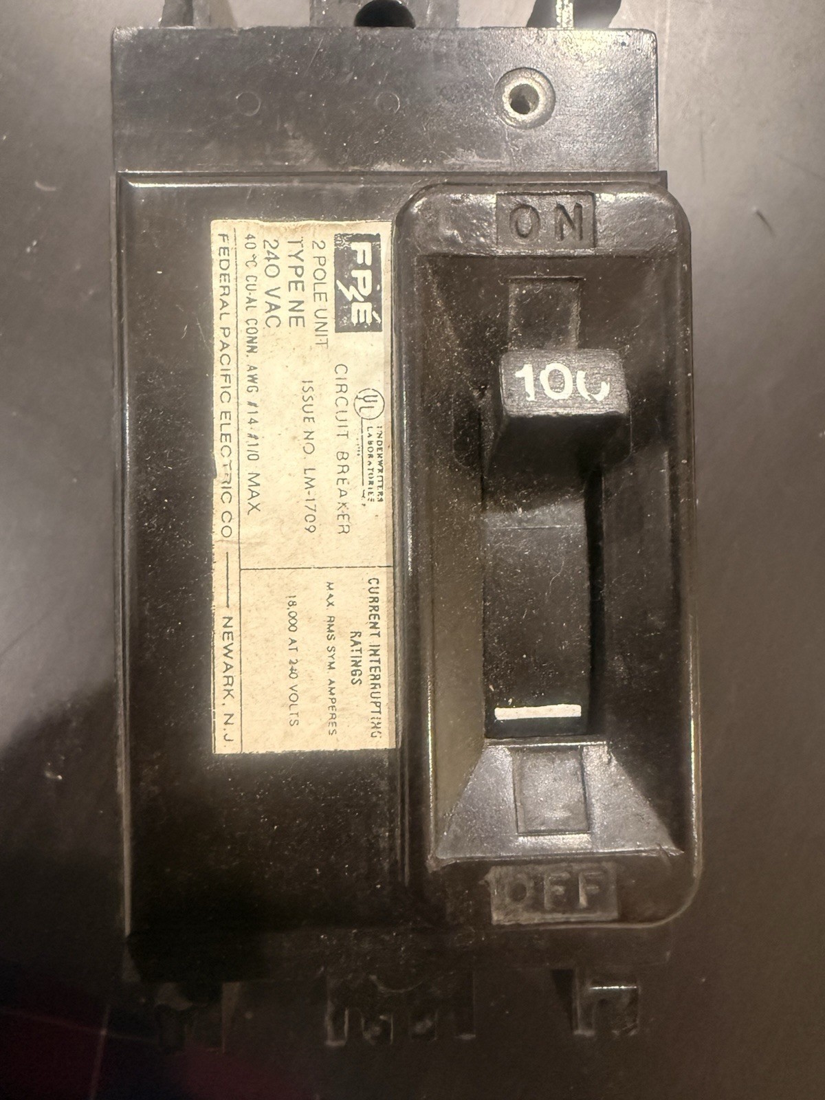 FEDERAL PACIFIC ELECTRIC NEF425100 / NEF425100 (USED) 100 AMP