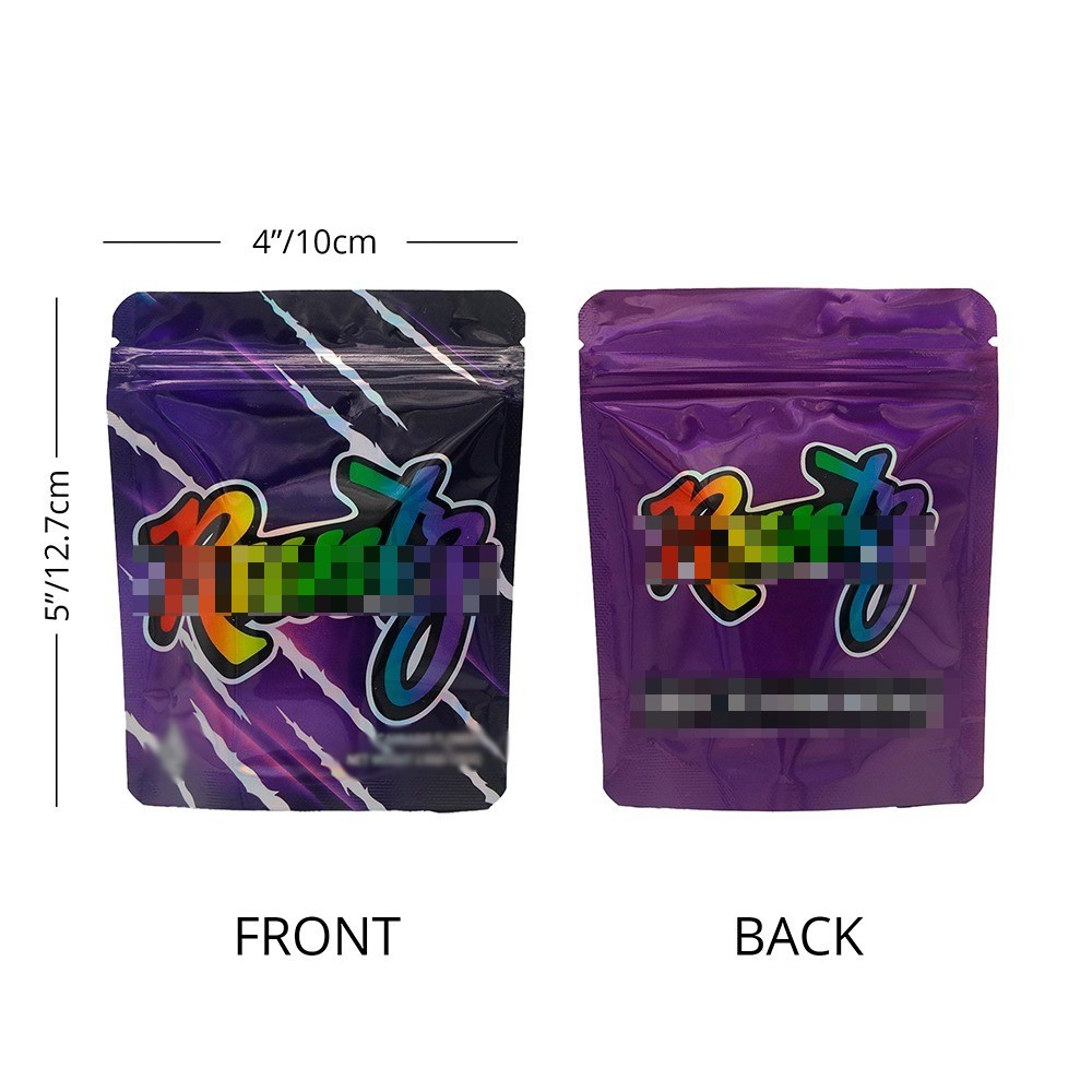 100pcs Foil Food Mylar Bags Smell Proof Resealable 3.5g Zip Seal Stand Up Pouch