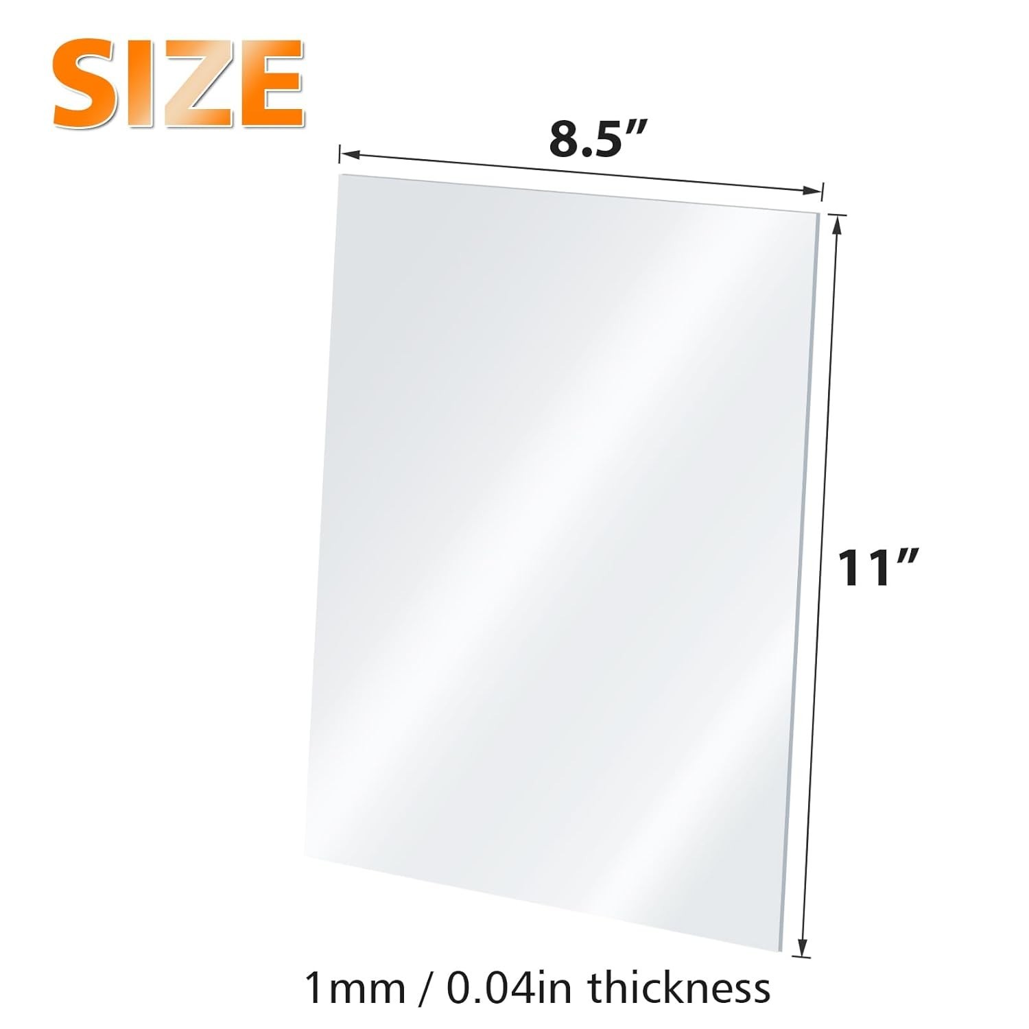 Acrylic Sheets Clear Plastic Plexiglass Sheets 6 Pack 8.5×11 Inches for Crafting