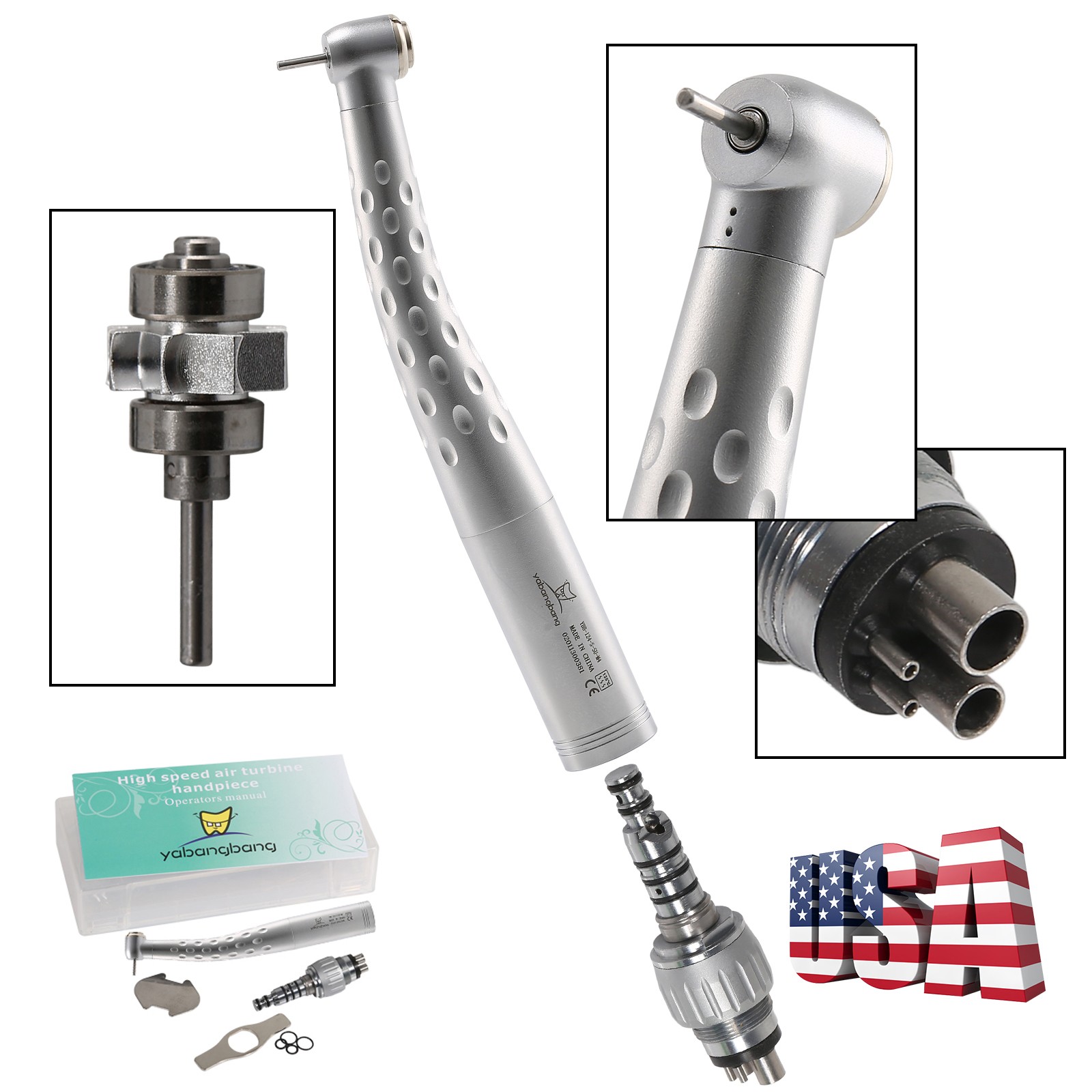 KaV Style Dental High Speed Handpiece with 4 Hole Quick Coupler 360° Swivel