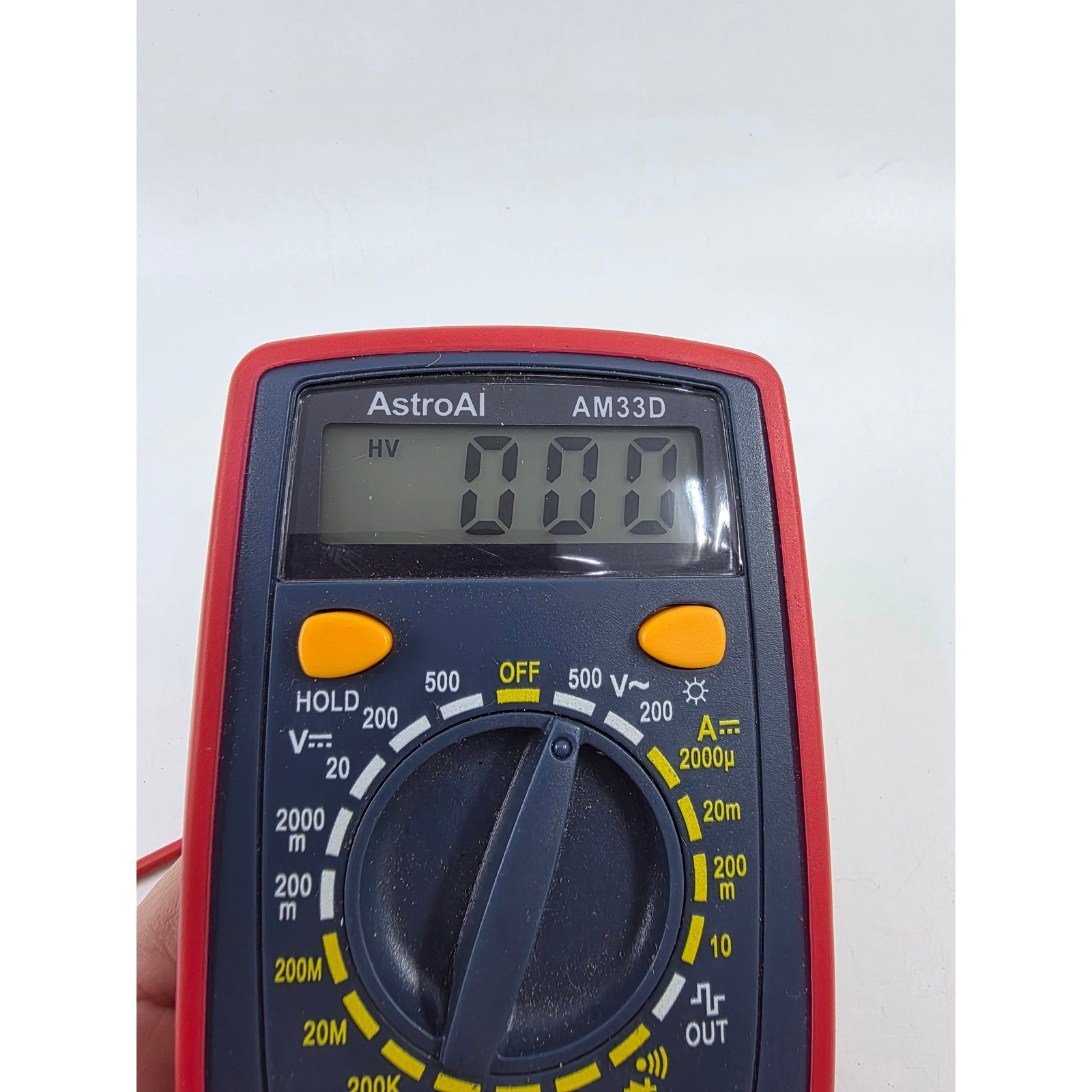 AstroAI AM33D Digital Multimeter Red Handheld Volt Meter AC/DC Voltage Tester