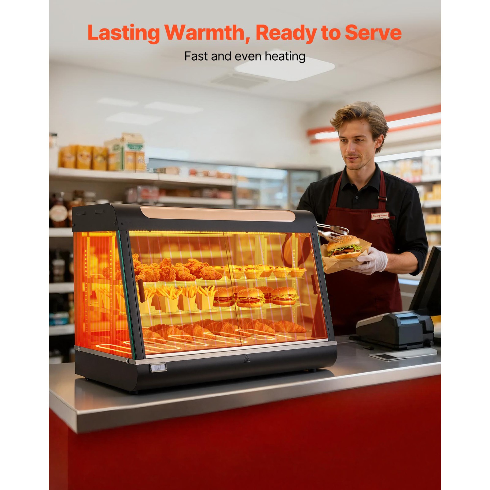 Uimoso 3-Tier 36″ Commercial Food Warmer Display Cabinet w/LED Light 137Qt/130L