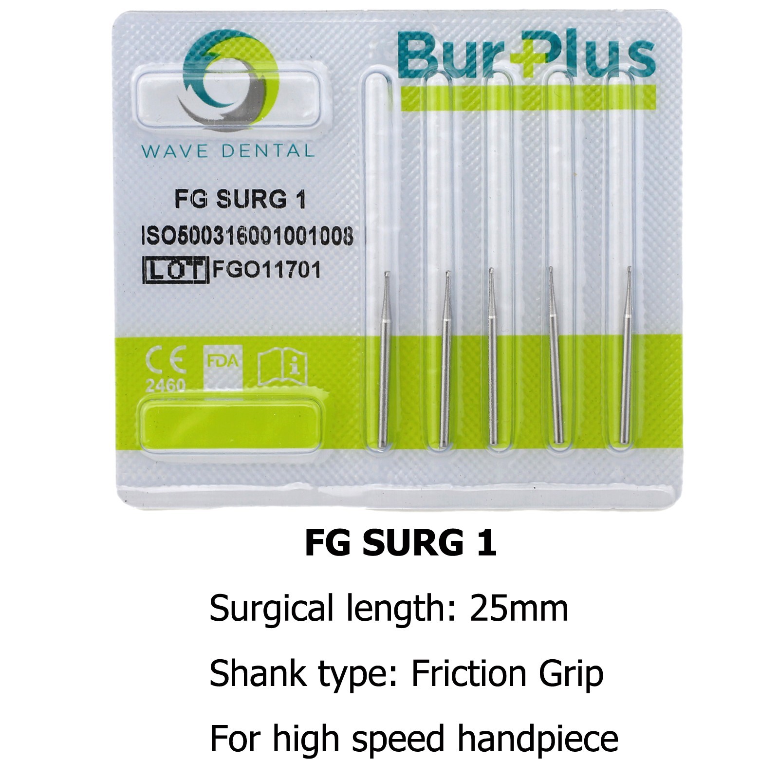 WAVE Dental Carbide Surgical Burs 557L 701 FG SL Bur 25mm FGOS High Speed Burr