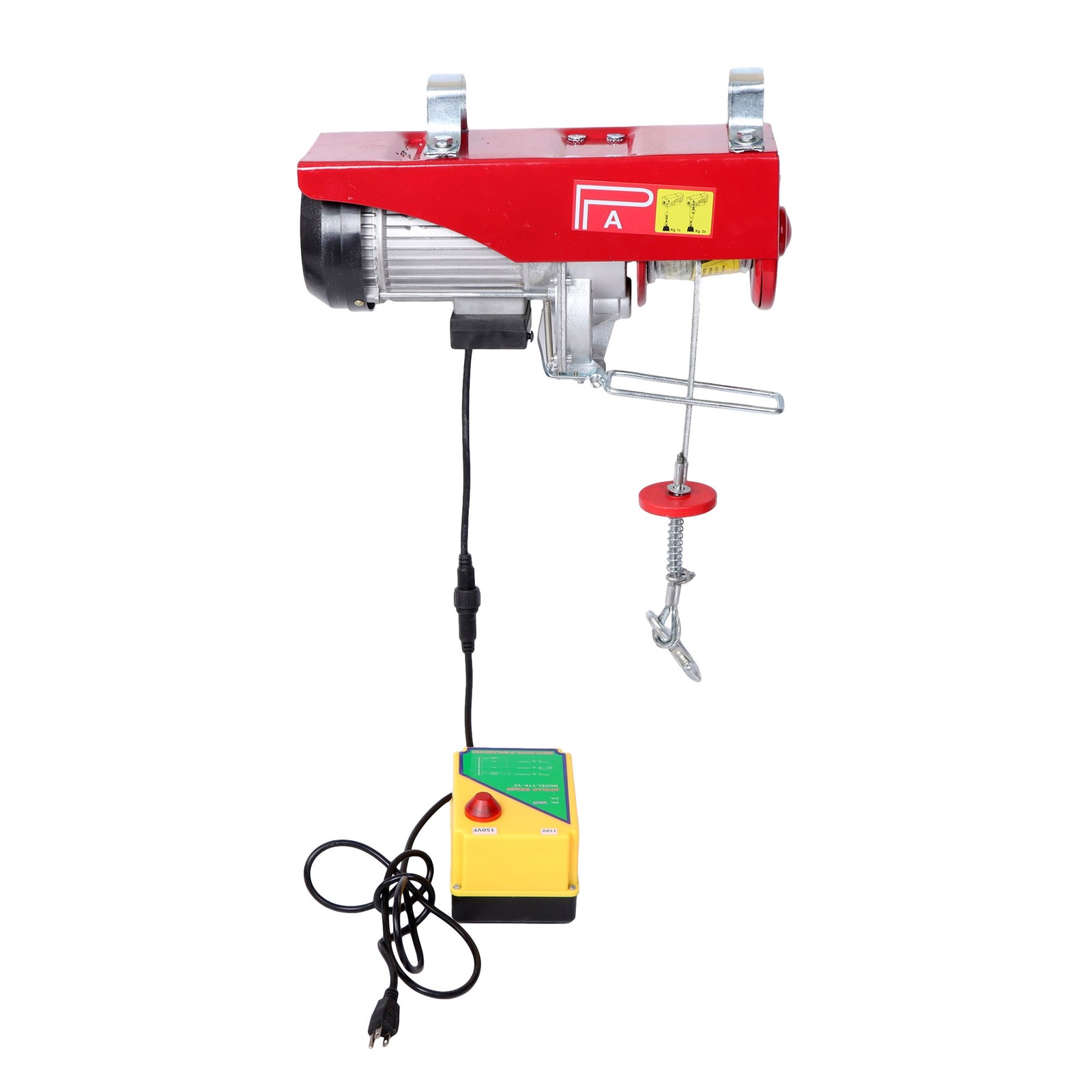 2200LBS 1600W Electric Steel Wire Winch with Wireless Remote Control 328ft/100m