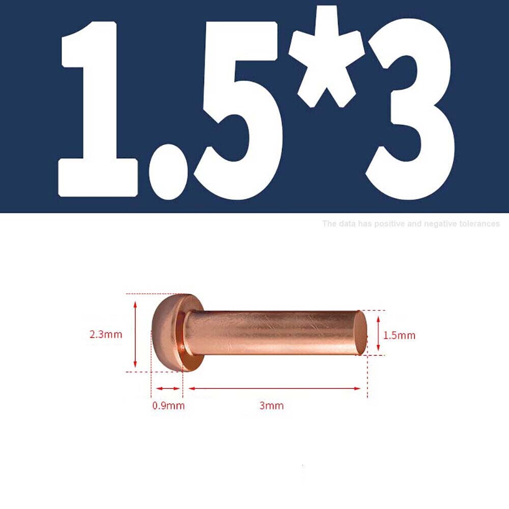 Solid Copper Round Pan Head Rivets DIN660 Nut Hammer Rivet M1.5 M2 M2.5 M3 M4-M8