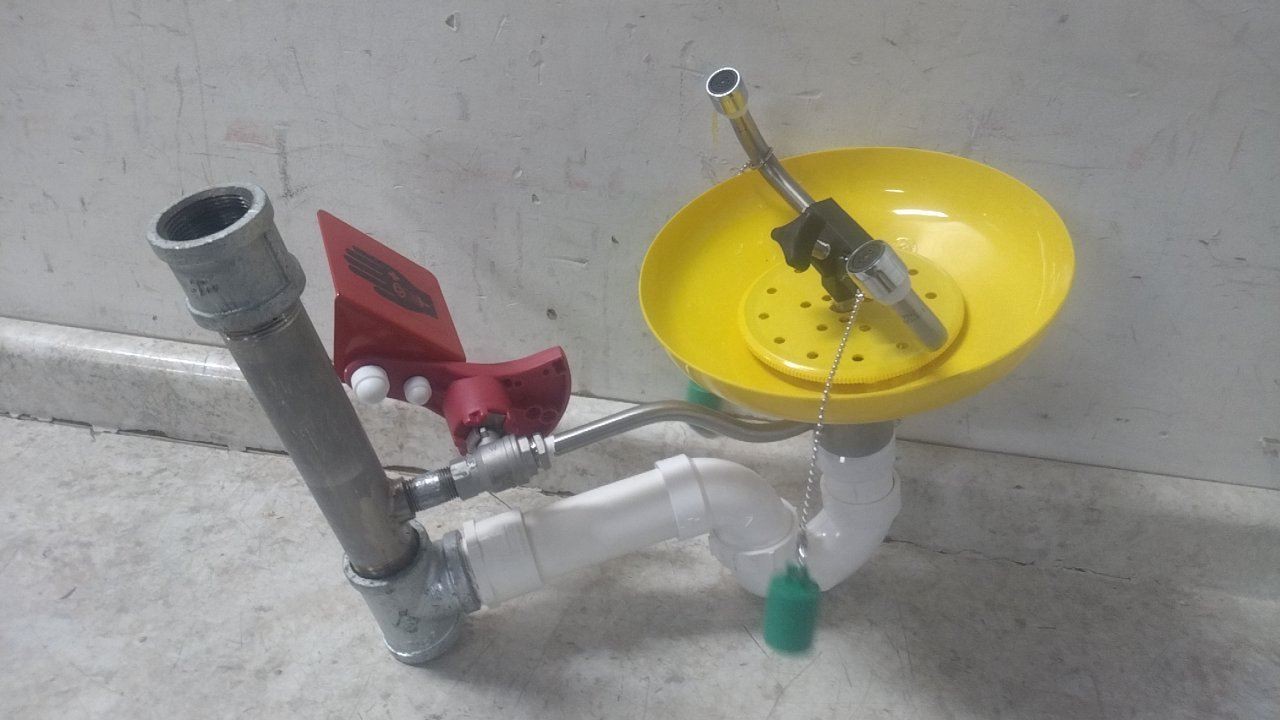 Hughes Safety 18G75G 103 In Height 20 Max GPM Floor Mount Shower with Eyewash