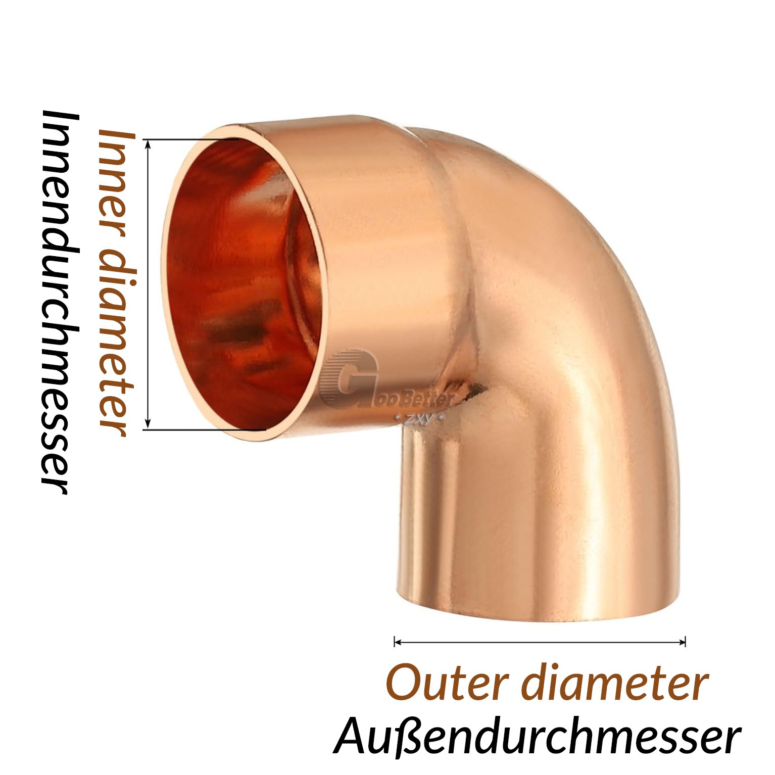 10mm to 108mm IG Copper End Feed Pipe Fittings,Coupler,90 degree Elbow