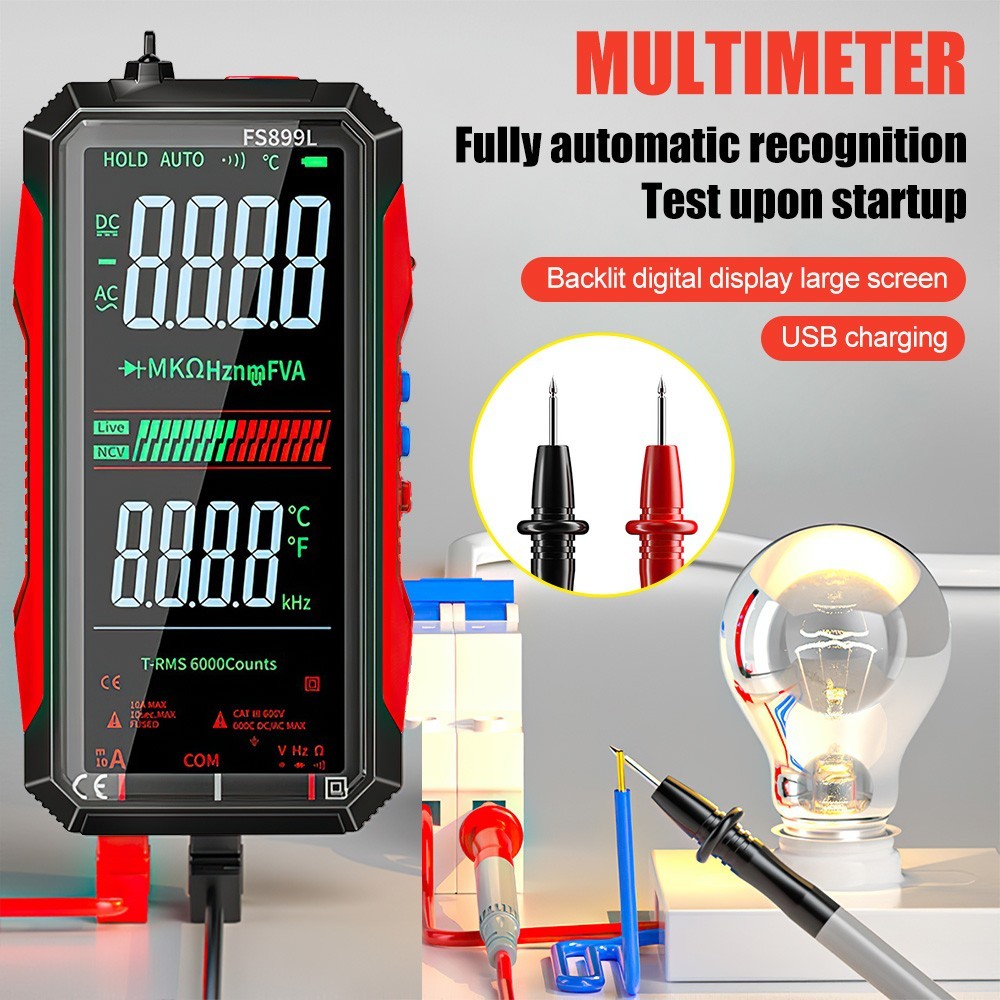 Digital Multimeter, FS899L Multimeter,USB Rechargeable Digital Multimeter Tester