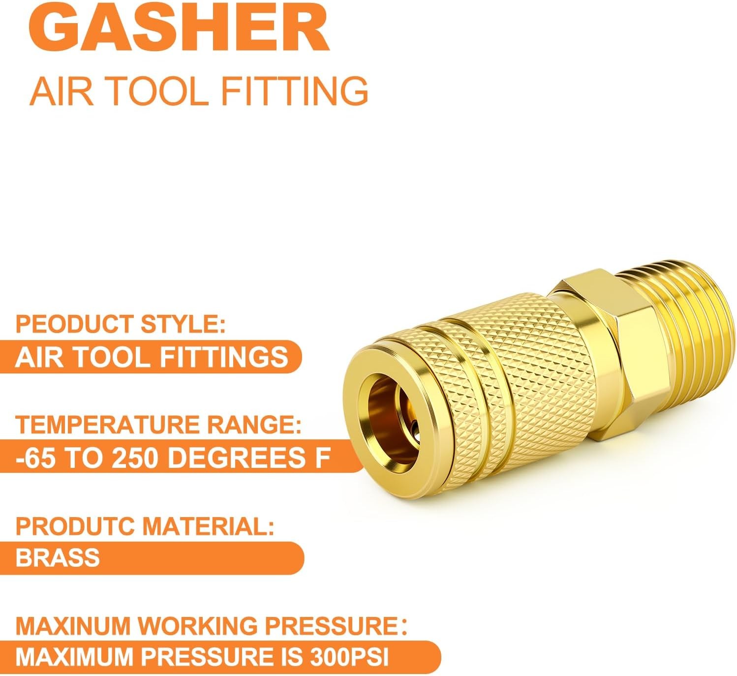 12PCS Brass Industrial Coupler Quick Connect for Air Tools and Equipment