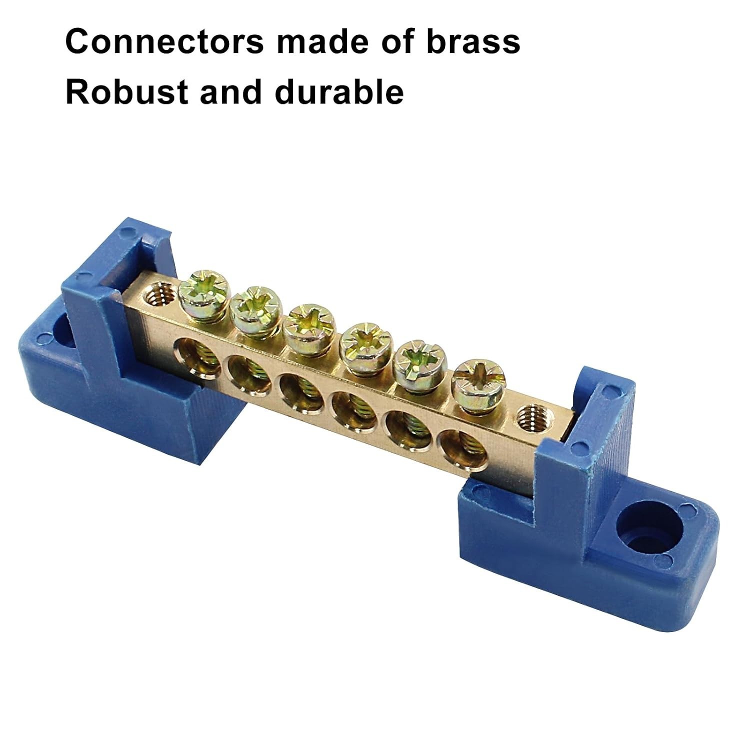 2 Pack Brass Screw Terminal Bus Bar – 8 Position Terminal Block for Marine Power