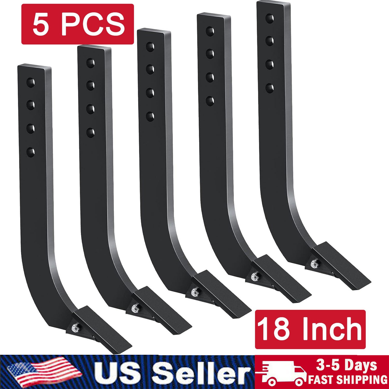 5 PCS Box Blade Shank for Tractor 16″ Ripper Shanks Scarifier Tooth with 4 Holes