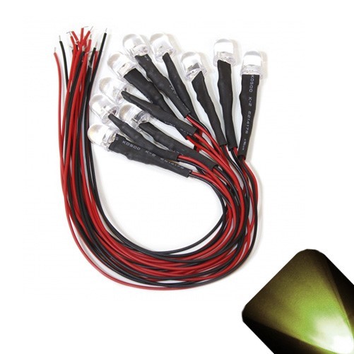 10 x Pre Wired 12v 10mm Warm Soft White LEDs Prewired 12 volt LED 11v 13v 14v 15