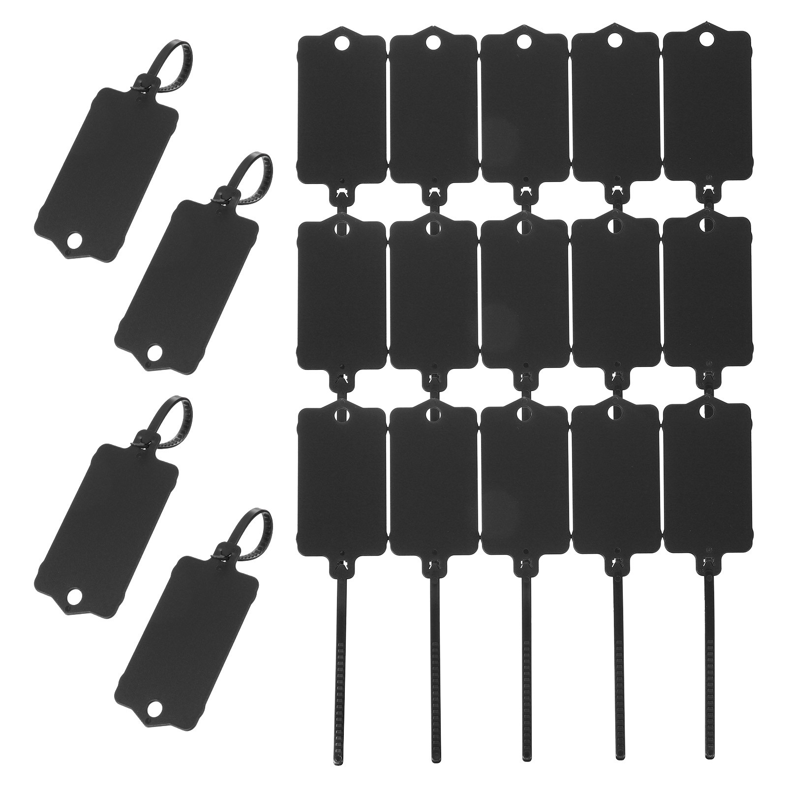 50Pcs Blank Waterproof Plastic Tags, Label Shipping Tag, Black 2.48 x 1.46Inch