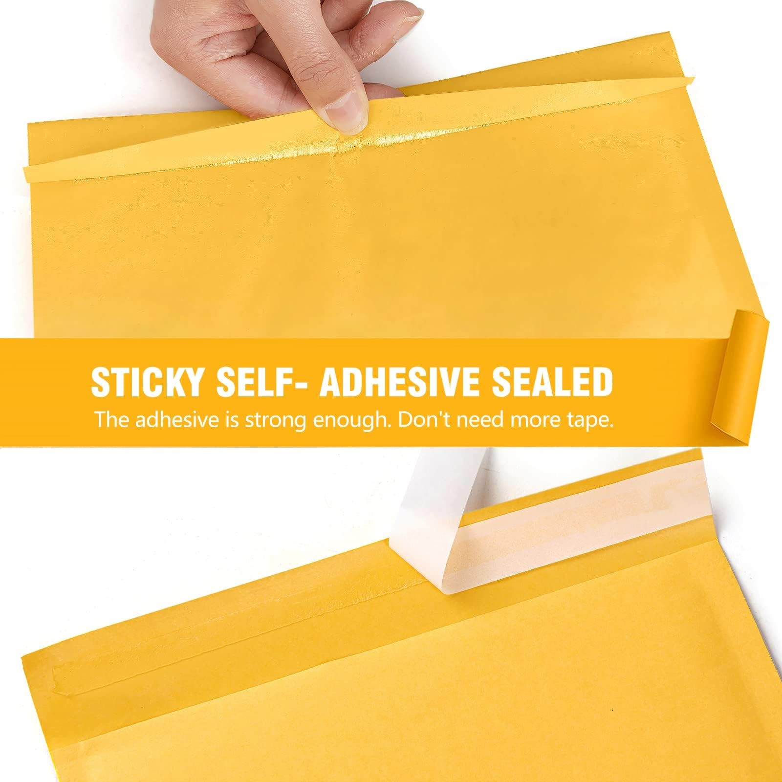 HBlife 50Pcs Bubble Mailers, 4×8 Inches Self Seal Kraft 4*8 50PCS, Yellow