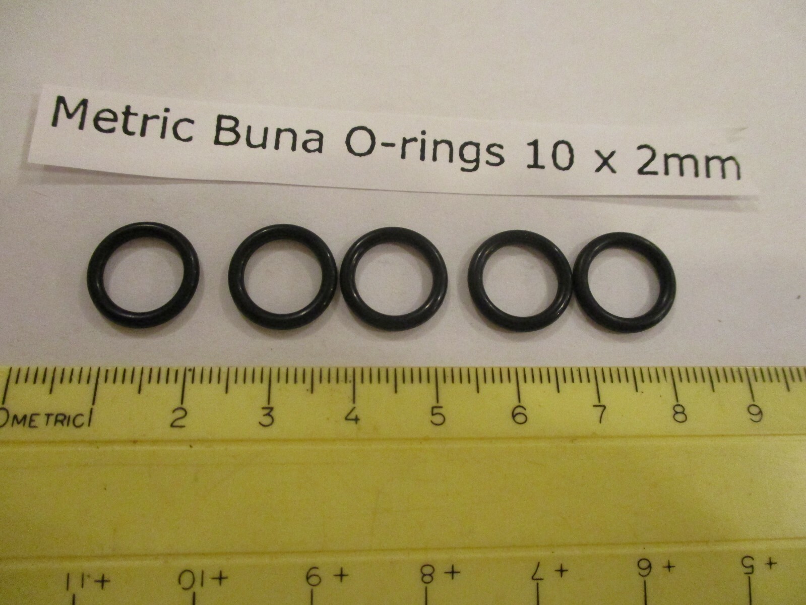 10mm ID x 14mm OD x 2mm thick O-ring. Buna-70. Quan 5.