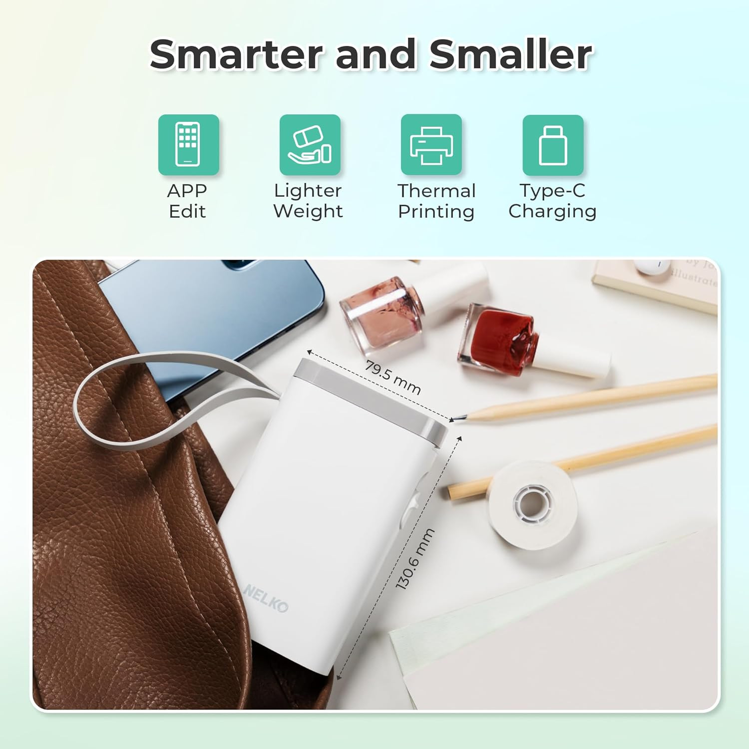 P21 Label Maker Machine with Tape, Bluetooth Label Printer, White | Creative App