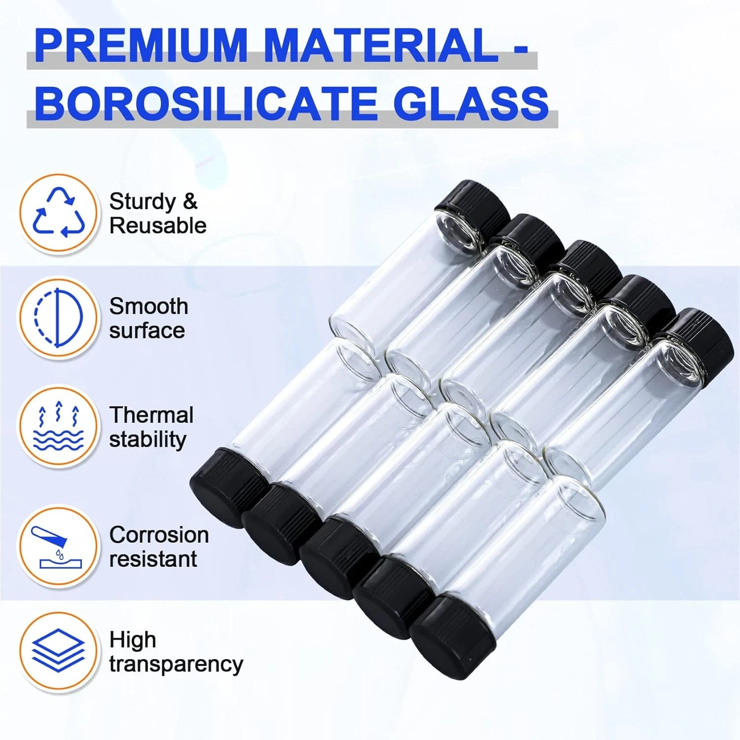 500pcs 4/10/30ml Clear Essential Oil Small Sample Glass Vials Bottles Containers