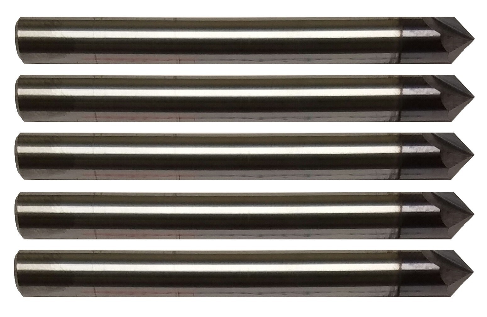 LOT OF 5 PCS 1/4″ 2 FLUTE 90 DEGREE CARBIDE CHAMFER MILL – TiALN COATED