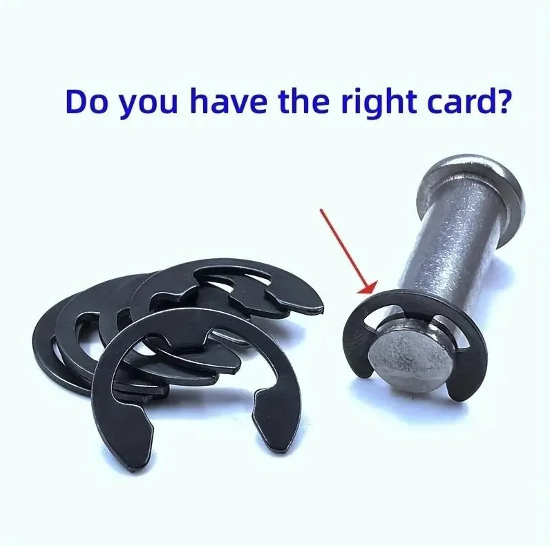120PCS Black Steel E-Clip Snap Ring Set Retaining Circlip Washer Kit – NEW