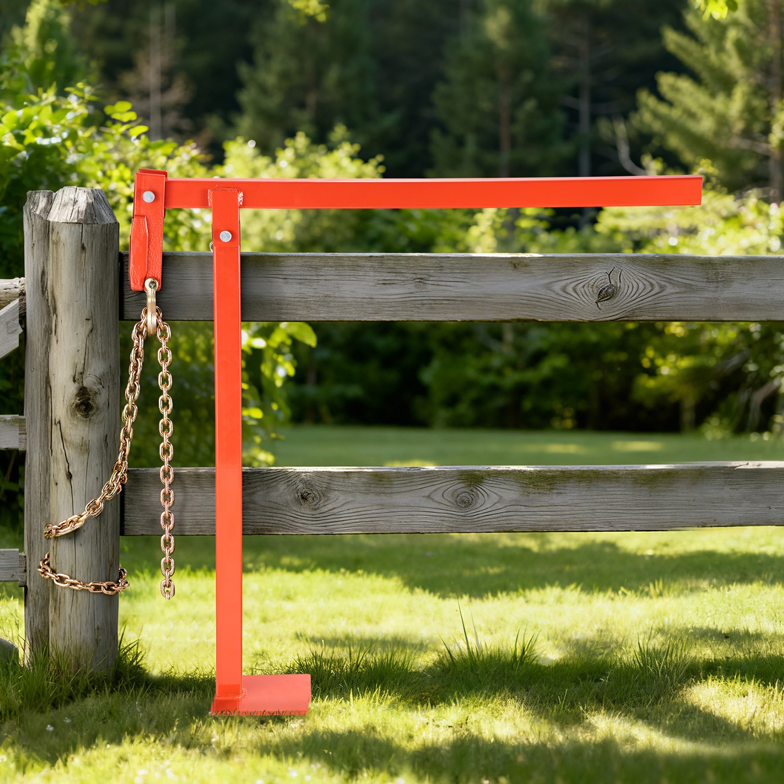 Uimoso 32 in T Post Puller with 43 in Chain for Heavy Duty Fence Removal